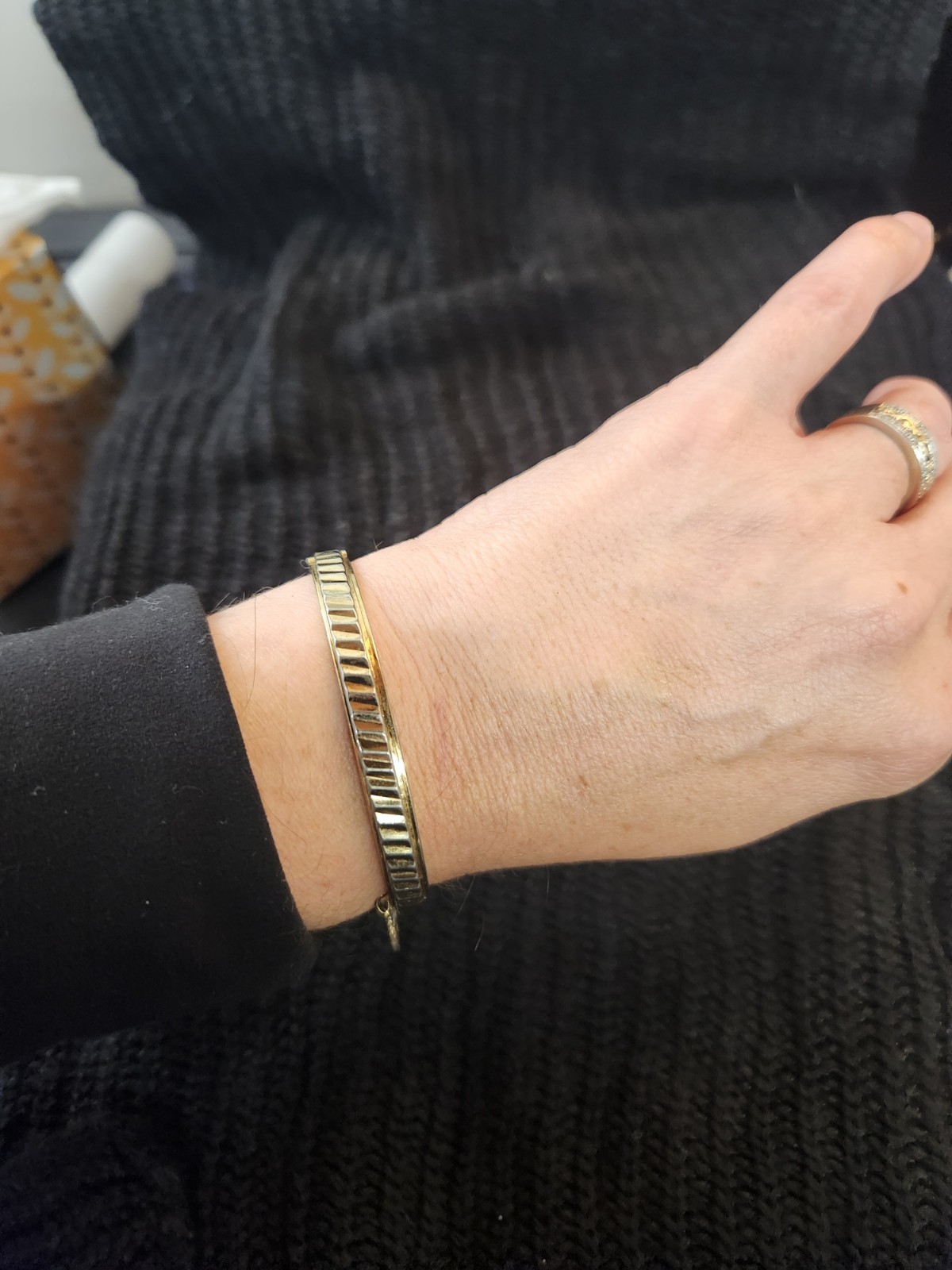Vintage Whiting & Davis Gold‑Filled Hinged  Bracelet  Safety Chain  1930s–1950s