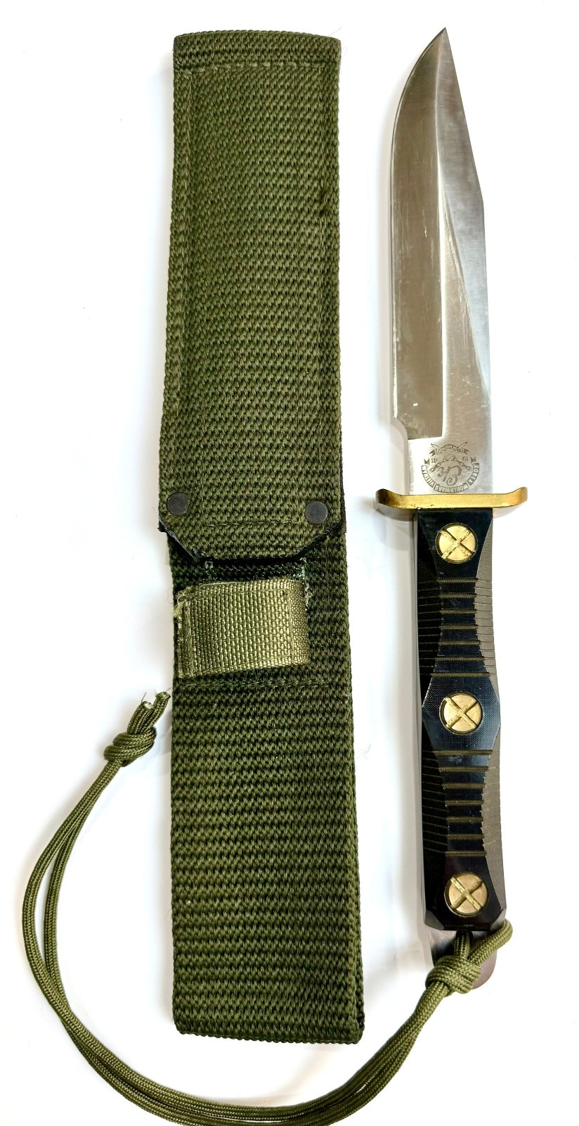 Vintage EK Commando M5 Bowie Knife WWII Korea Vietnam Micarta USA w/ Sheath