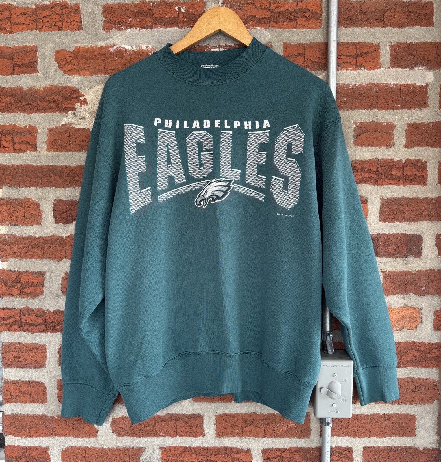 Vintage 90s Philadelphia Eagles Sweatshirt Pro Player—MADE IN USA—Faded Large Vintage 90s Philadelphia Eagles Sweatshirt Pro Player—MADE IN USA—Faded Large