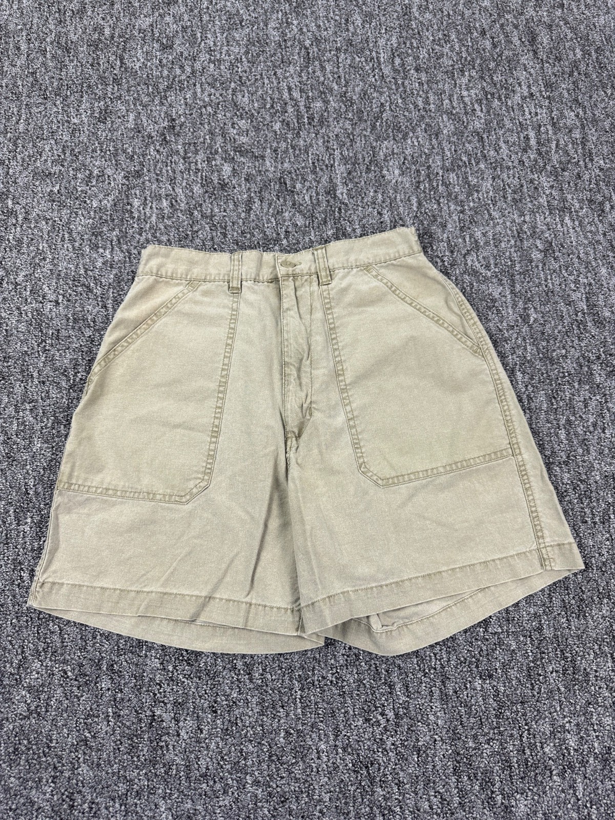 Vtg Pacific Beach Shorts Men Small Olive Green Baggy Loose Fit Elastic Waistband Vtg Pacific Beach Shorts Men Small Olive Green Baggy Loose Fit Elastic Waistband