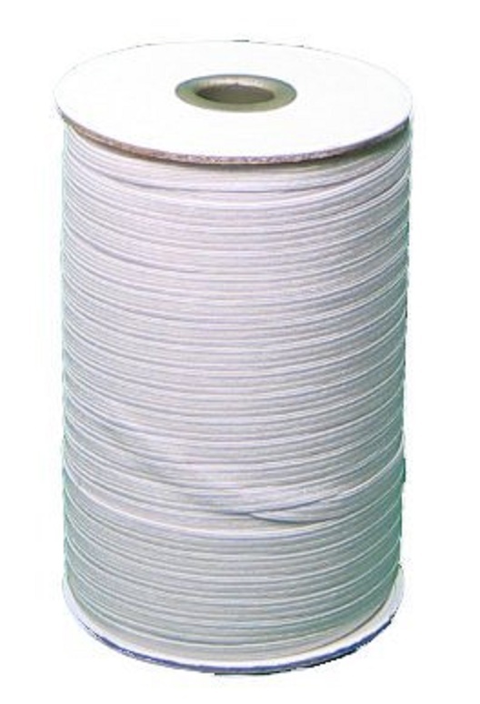 White Braided Elastic 1/4
