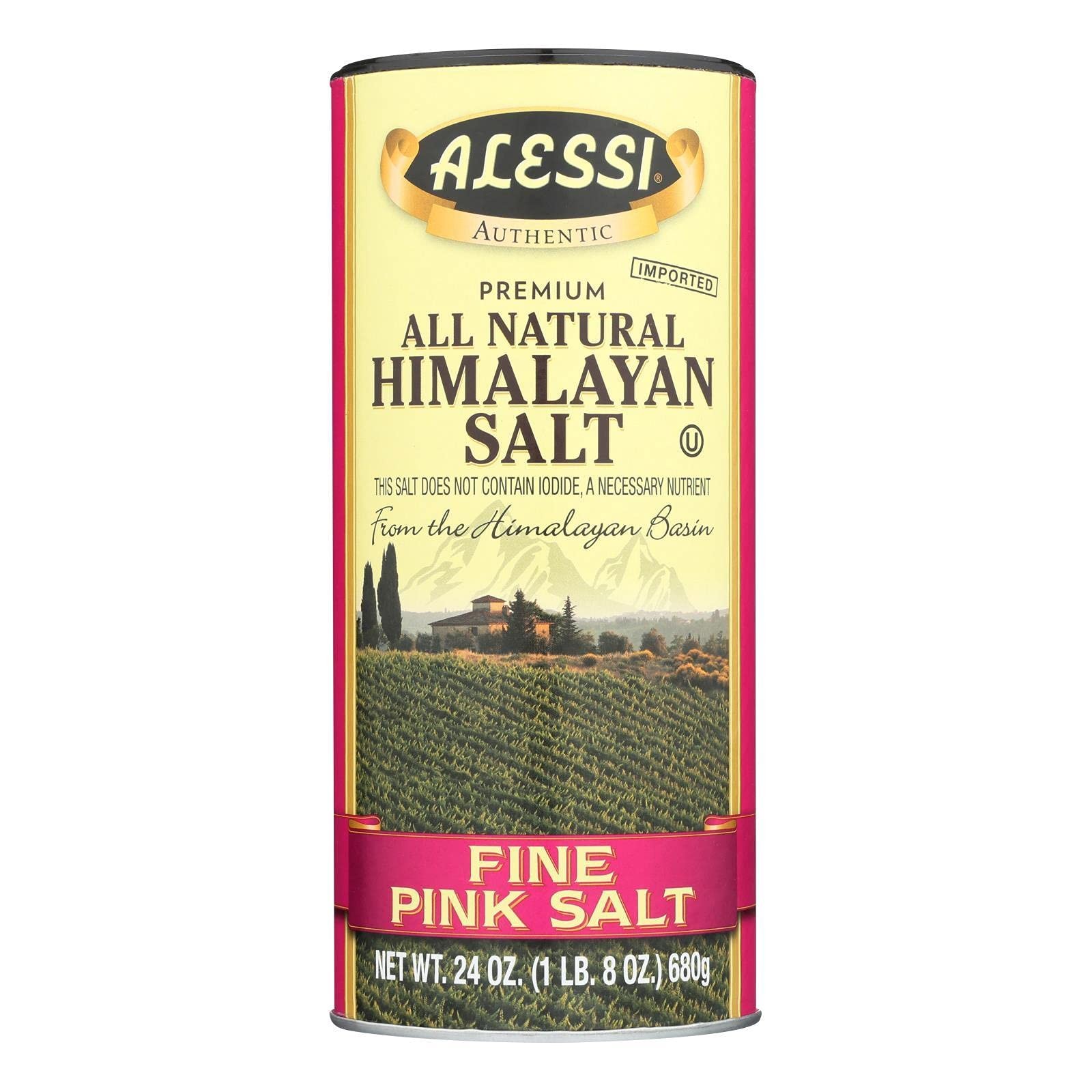 Alessi Himalayan Pink Salt 24oz Shaker Gourmet Cooking Salt Gluten Free Alessi Himalayan Pink Salt 24oz Shaker Gourmet Cooking Salt Gluten Free