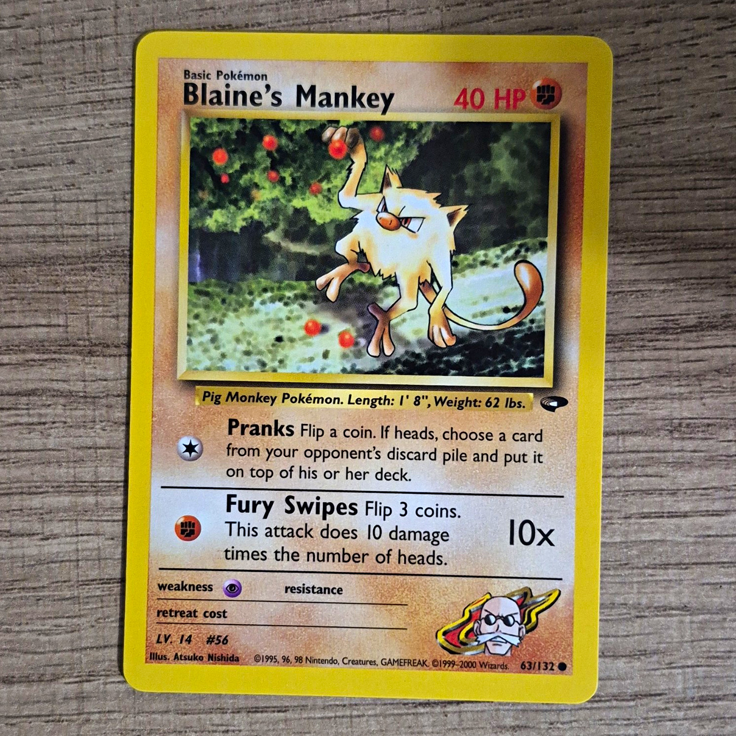 The Pokémon Company Blaine\'s Mankey 63/132 Gym Challenge Regular 1st Edition The Pokémon Company Blaine\'s Mankey 63/132 Gym Challenge Regular 1st Edition
