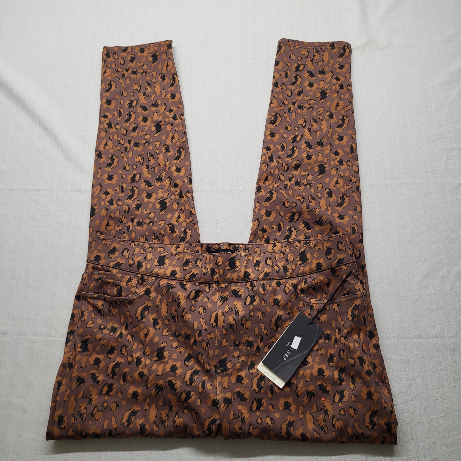 NEW NYDJ Sculpt Her Leggings Large Orange Leopard High Rise Elastic Stretch NEW NYDJ Sculpt Her Leggings Large Orange Leopard High Rise Elastic Stretch