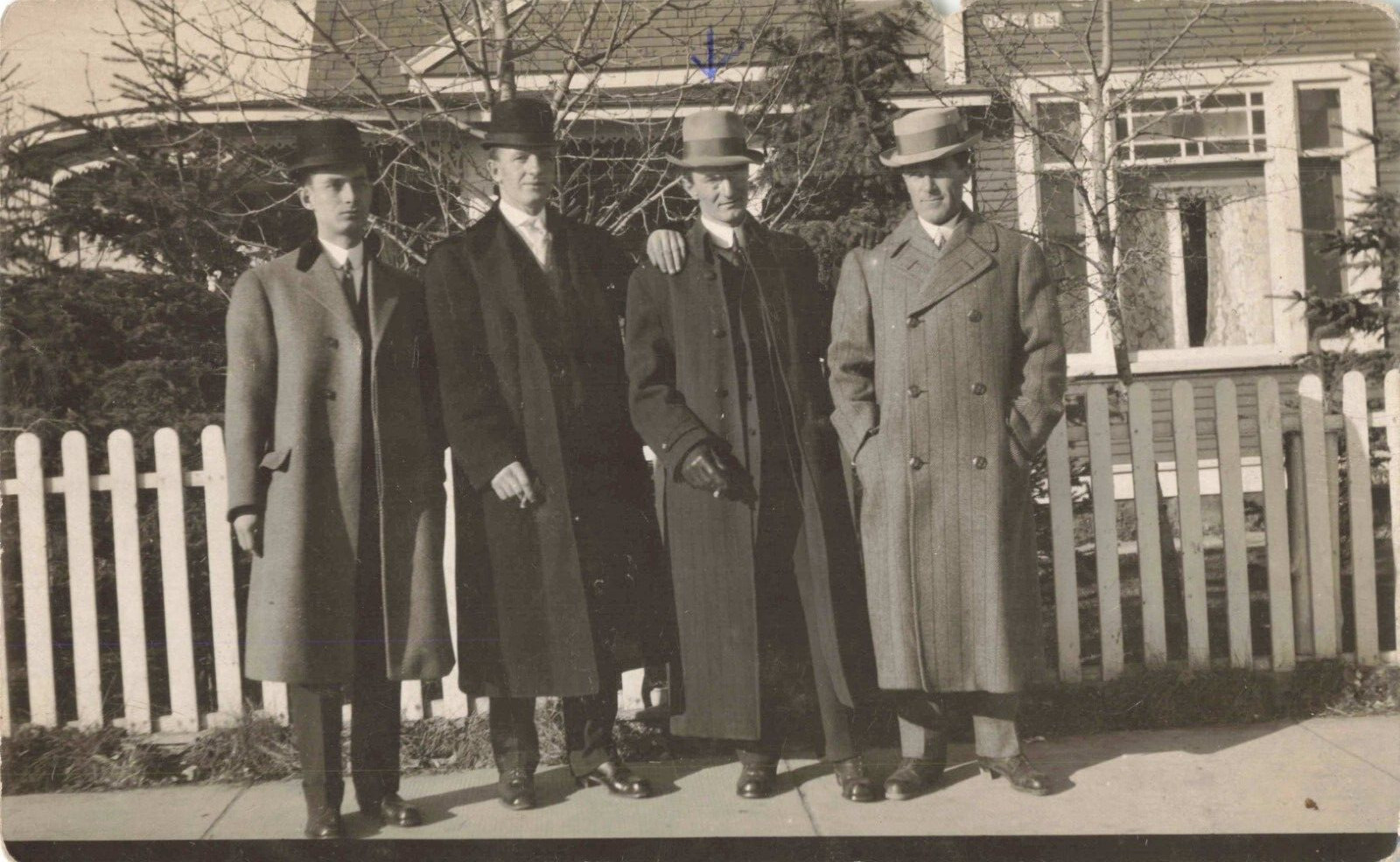 Lethbridge Alberta CN 4 Dressed Handsome Men Hats Gloves Cigars 1911 RPPC 347