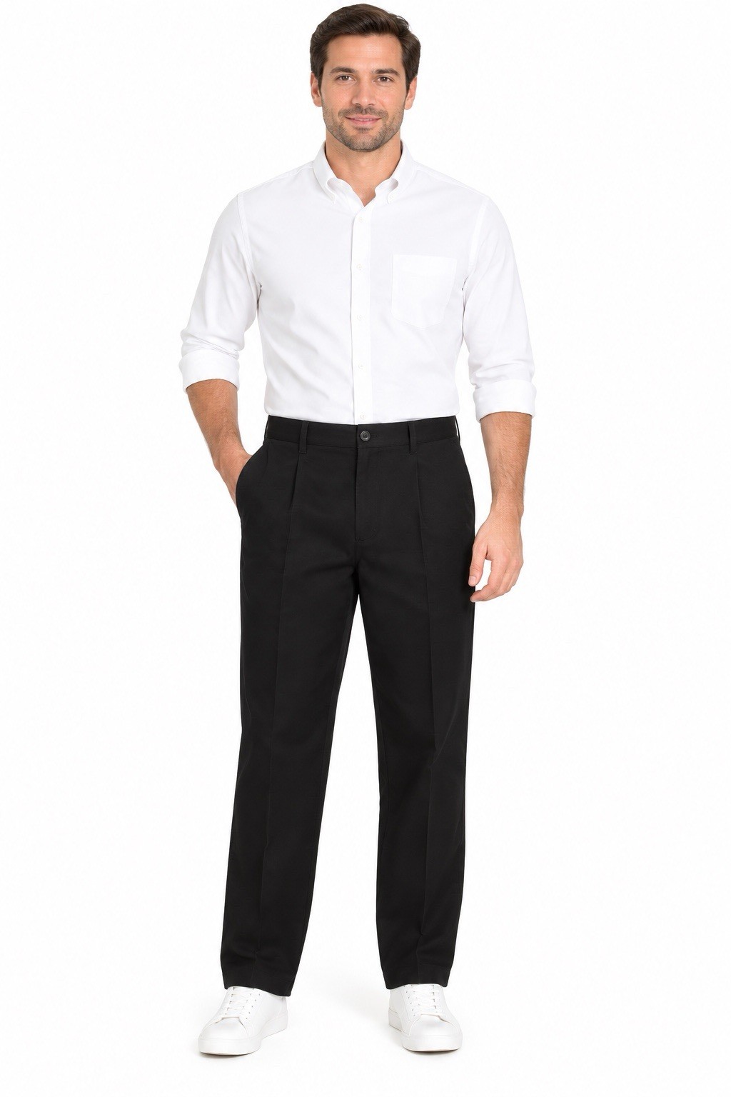 Dockers Men\'s Classic Fit Signature Khaki Lux Cotton Flat Black Pants 34x30 C6 Dockers Men\'s Classic Fit Signature Khaki Lux Cotton Flat Black Pants 34x30 C6