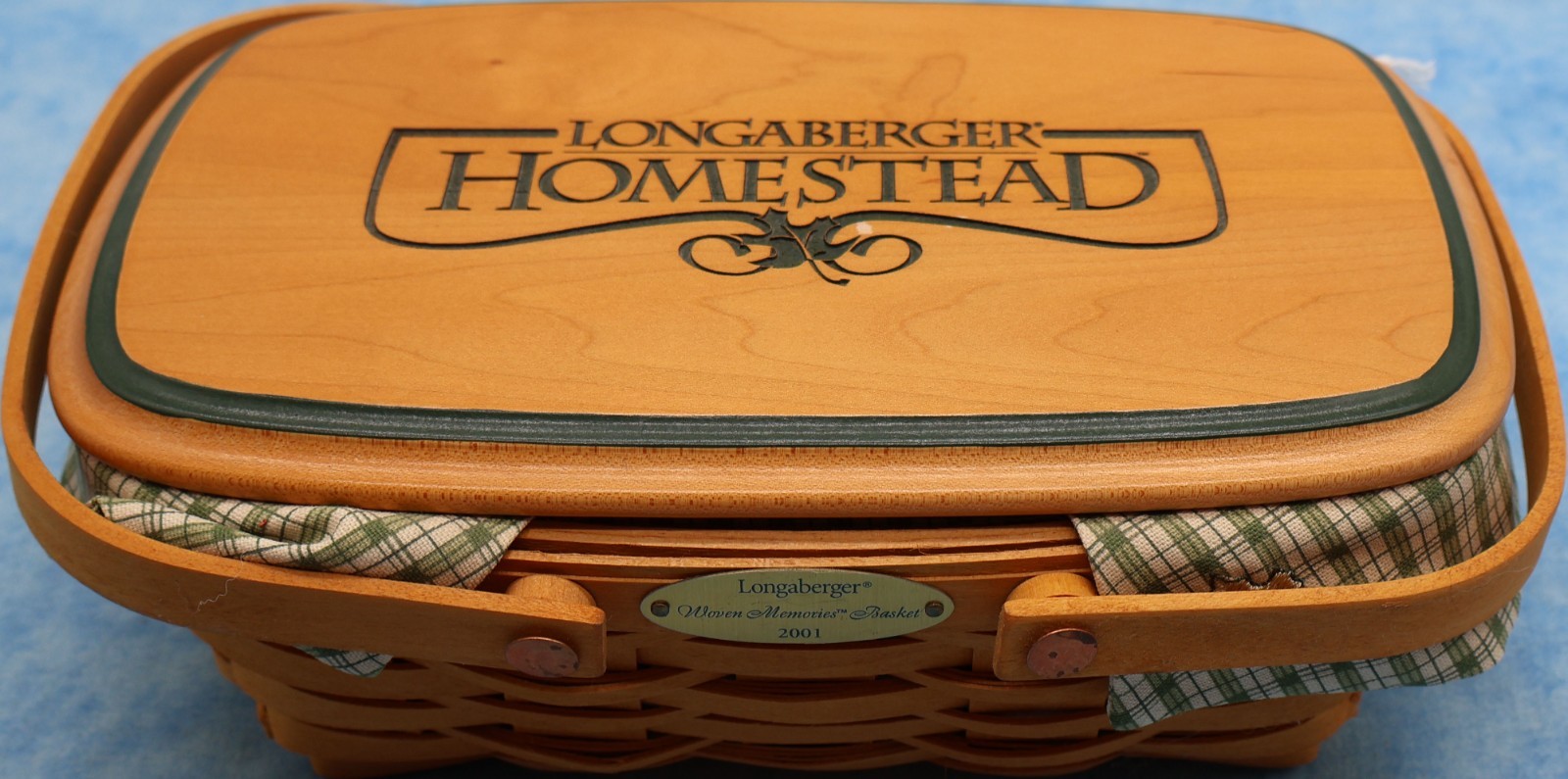 Longaberger 2001 Woven Memories Homestead Basket Lid Liner Protector