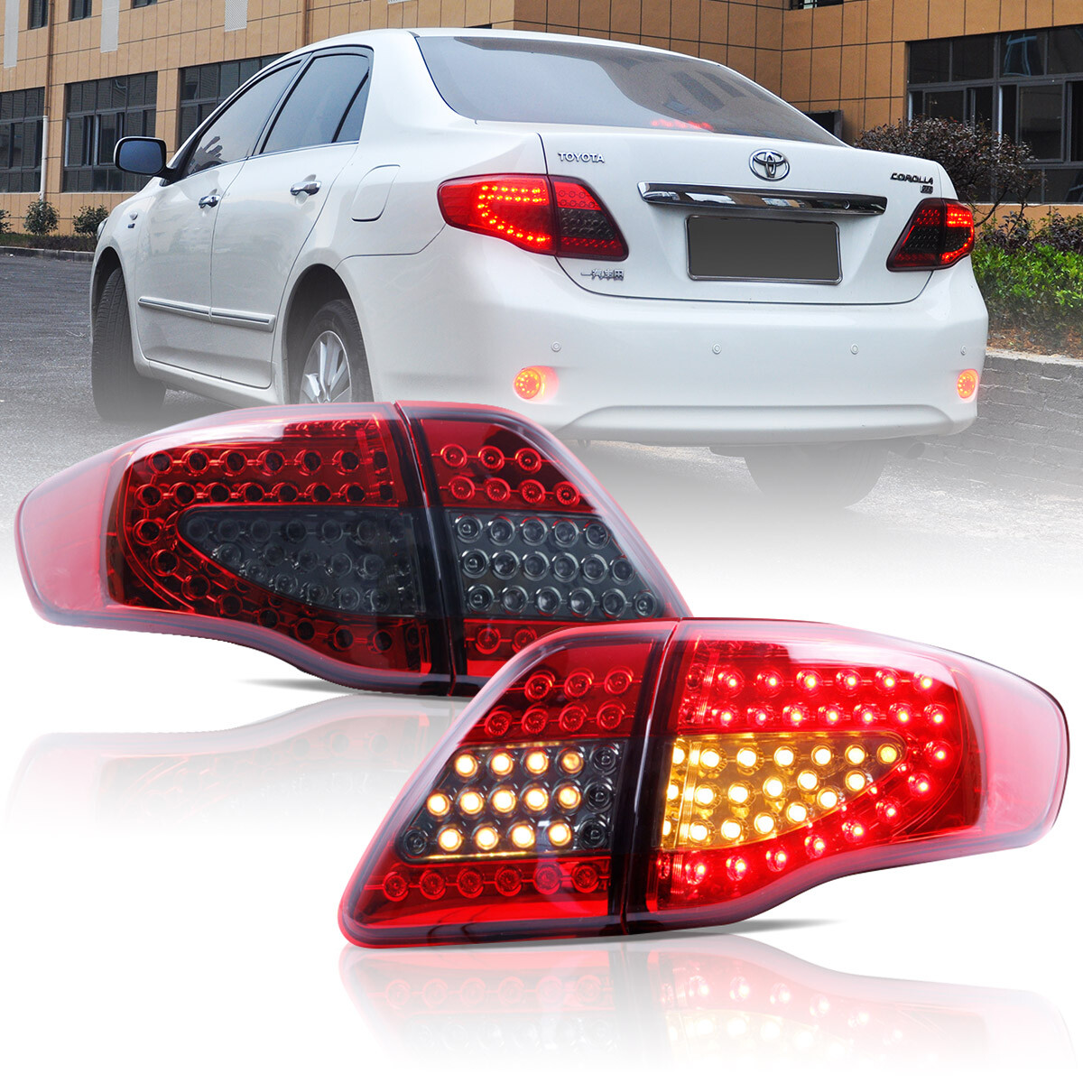 VLAND Red Smoked LED Tail Lights Fit 2008-2011 Toyota Corolla Rear Brake Lamp US VLAND Red Smoked LED Tail Lights Fit 2008-2011 Toyota Corolla Rear Brake Lamp US