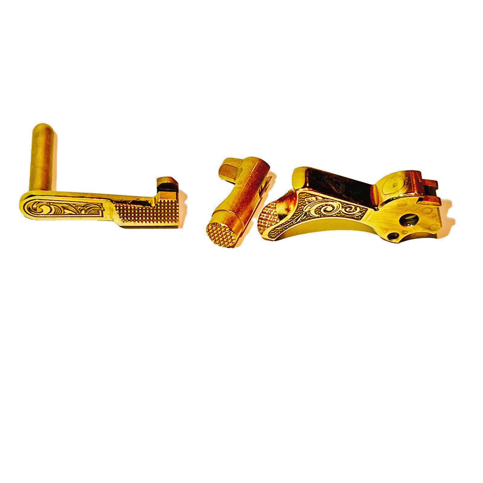 1911 Component Upgrade Set – 24K Gold-Plated Hammer, Slide Stop, Mag Release