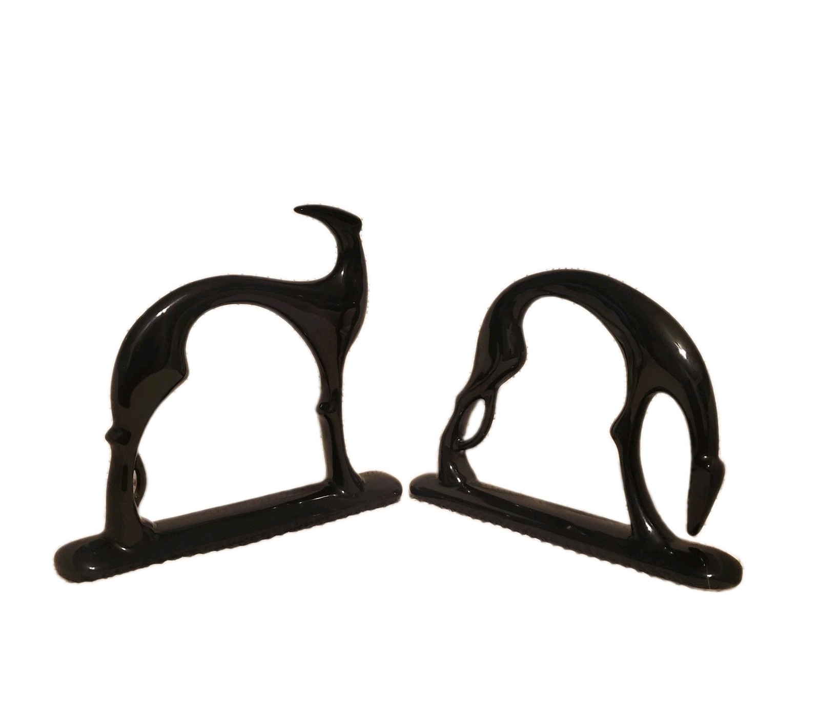 Vintage Royal Haeger Glossy Black Ceramic Greyhound Statues Set Of 2 Whippet Vintage Royal Haeger Glossy Black Ceramic Greyhound Statues Set Of 2 Whippet