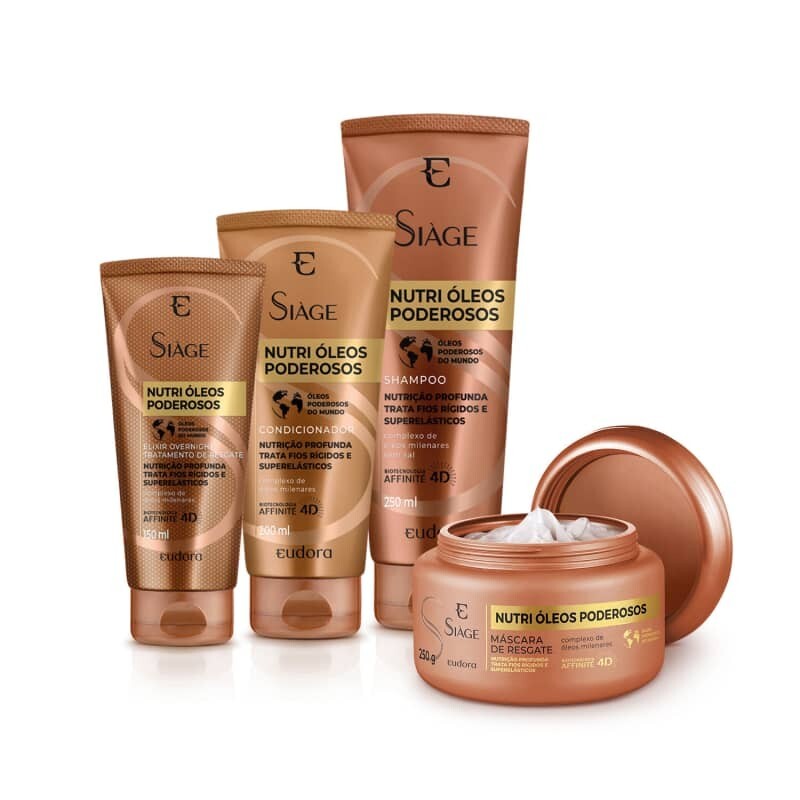 Eudora Siàge Nutri Powerful Oils Kit 4 Products Hair Nourishing Treatment