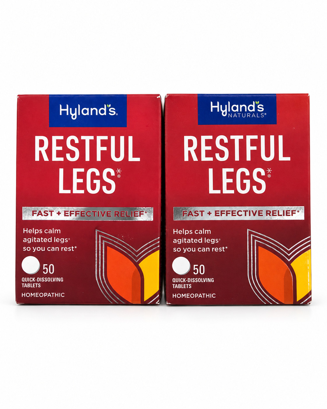 Hyland's Restful Legs Homeopathic Tablets 50 Ct Fast Effective Relief 2 Pack