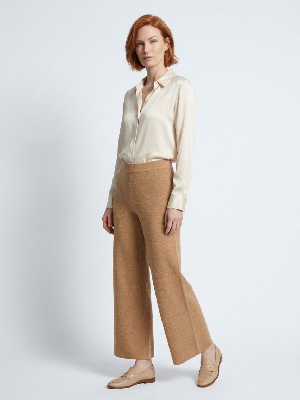 J.CREW Tan Knit Sweater Cropped Wide Leg Pants Sz XS NWT MSRP$98 J.CREW Tan Knit Sweater Cropped Wide Leg Pants Sz XS NWT MSRP$98