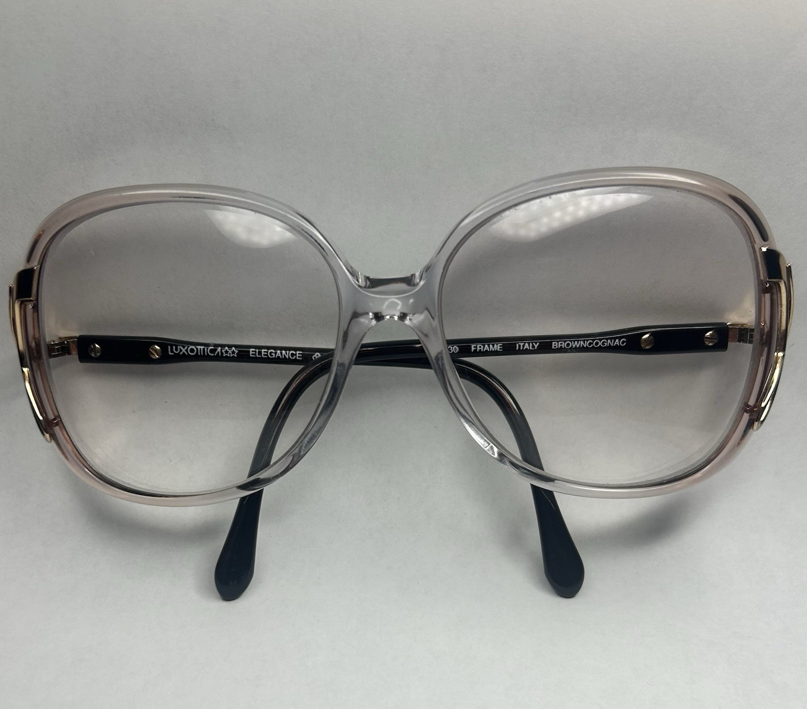 LUXOTTICA Elegance Frames Only 130 Frame Brown Cognac Made in Italy LUXOTTICA Elegance Frames Only 130 Frame Brown Cognac Made in Italy