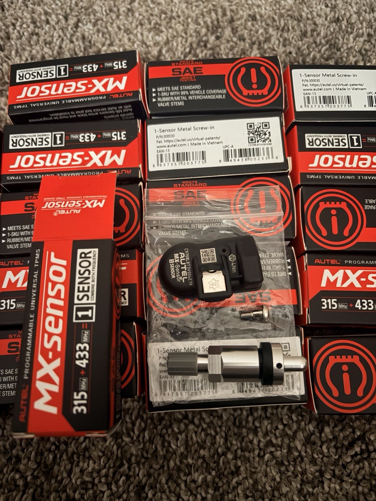 Autel MX-Sensor 300030 Programmable TPMS 315MHz&433MHz Metal Stem 20 Pack Autel MX-Sensor 300030 Programmable TPMS 315MHz&433MHz Metal Stem 20 Pack