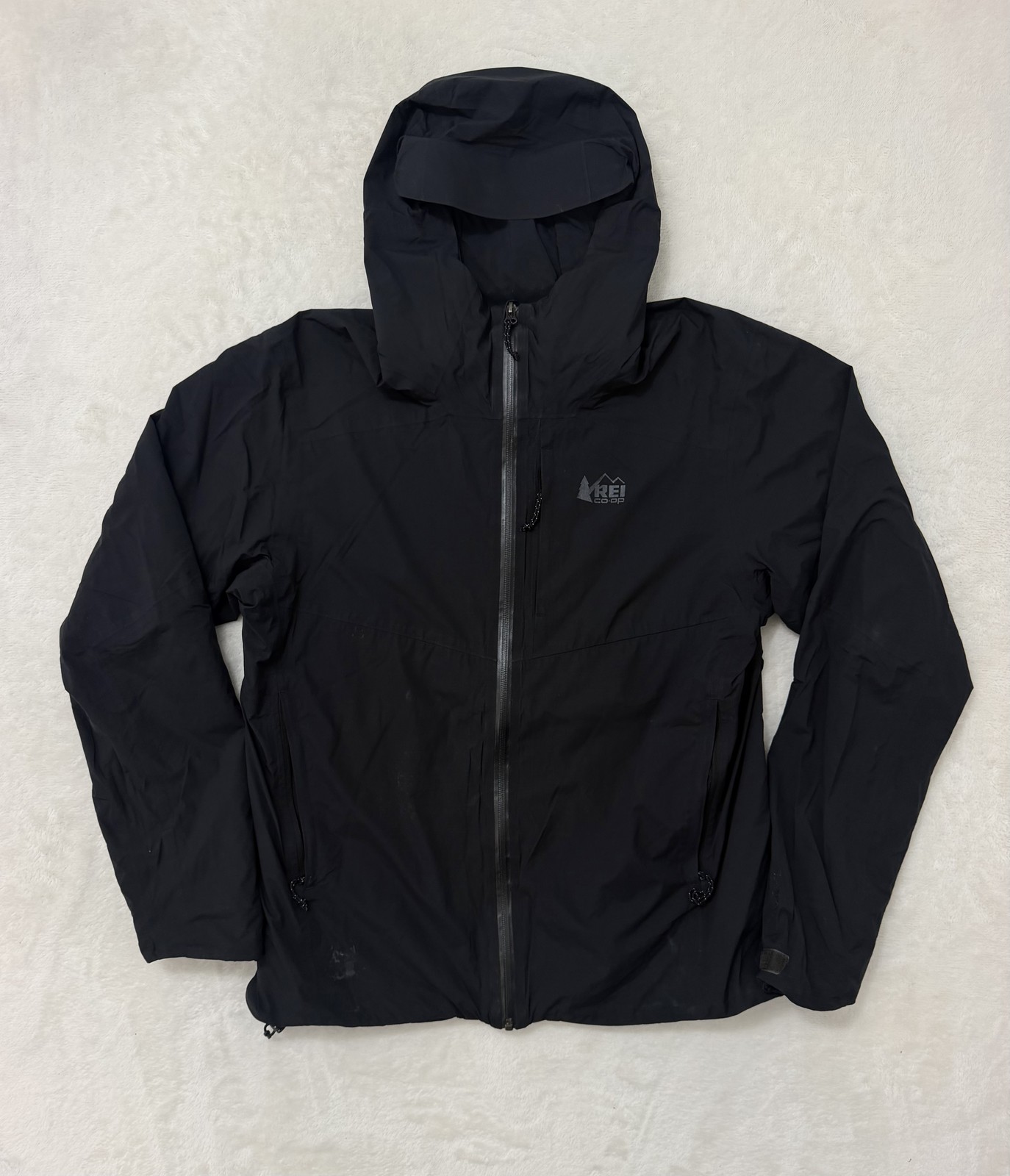 REI Co-op Jacket Mens Medium Black Peak 2.1 Hooded Waterproof Insulated Hiking REI Co-op Jacket Mens Medium Black Peak 2.1 Hooded Waterproof Insulated Hiking