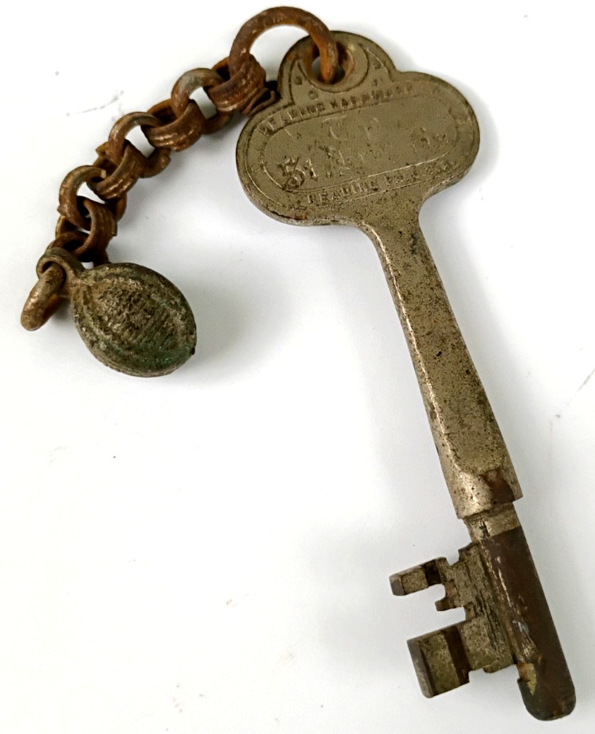 The St. Francis Hotel Original Skeleton Room Key 772 with Fob Antique RARE CC195