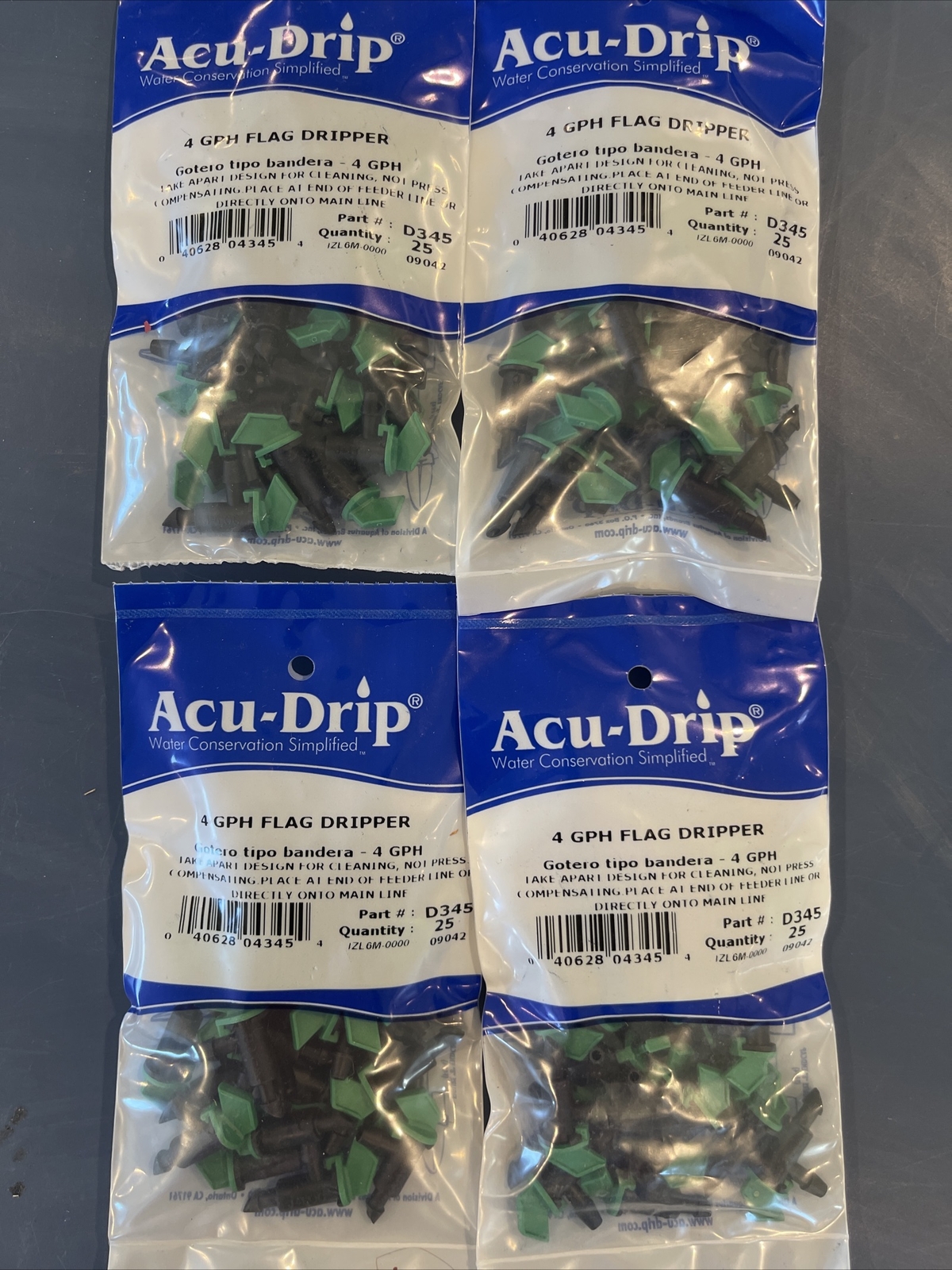 Acu-Drip 4 GPH Drip Irrigation Flag Take-Apart Dripper Emitter (bag of 100) E2.3