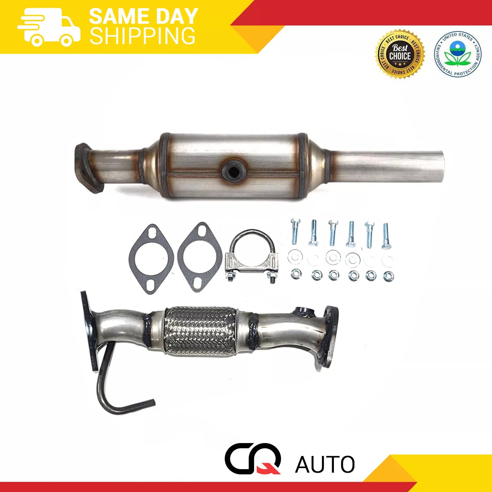 Fit Kia Soul 2.0L Rear Exhaust Flex Pipe & Catalytic Converter 2014- 2016 Fit Kia Soul 2.0L Rear Exhaust Flex Pipe & Catalytic Converter 2014- 2016