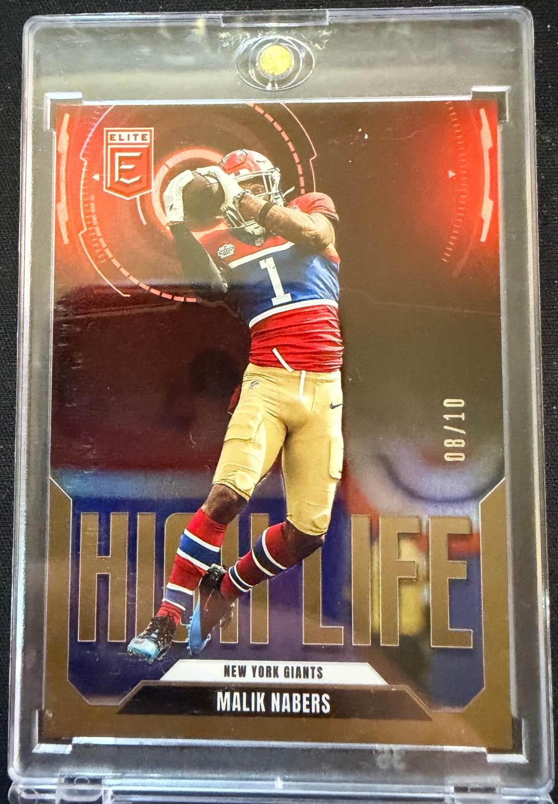 Malik Nabers 2025 Donruss Elite #5 High Life Gold #/10