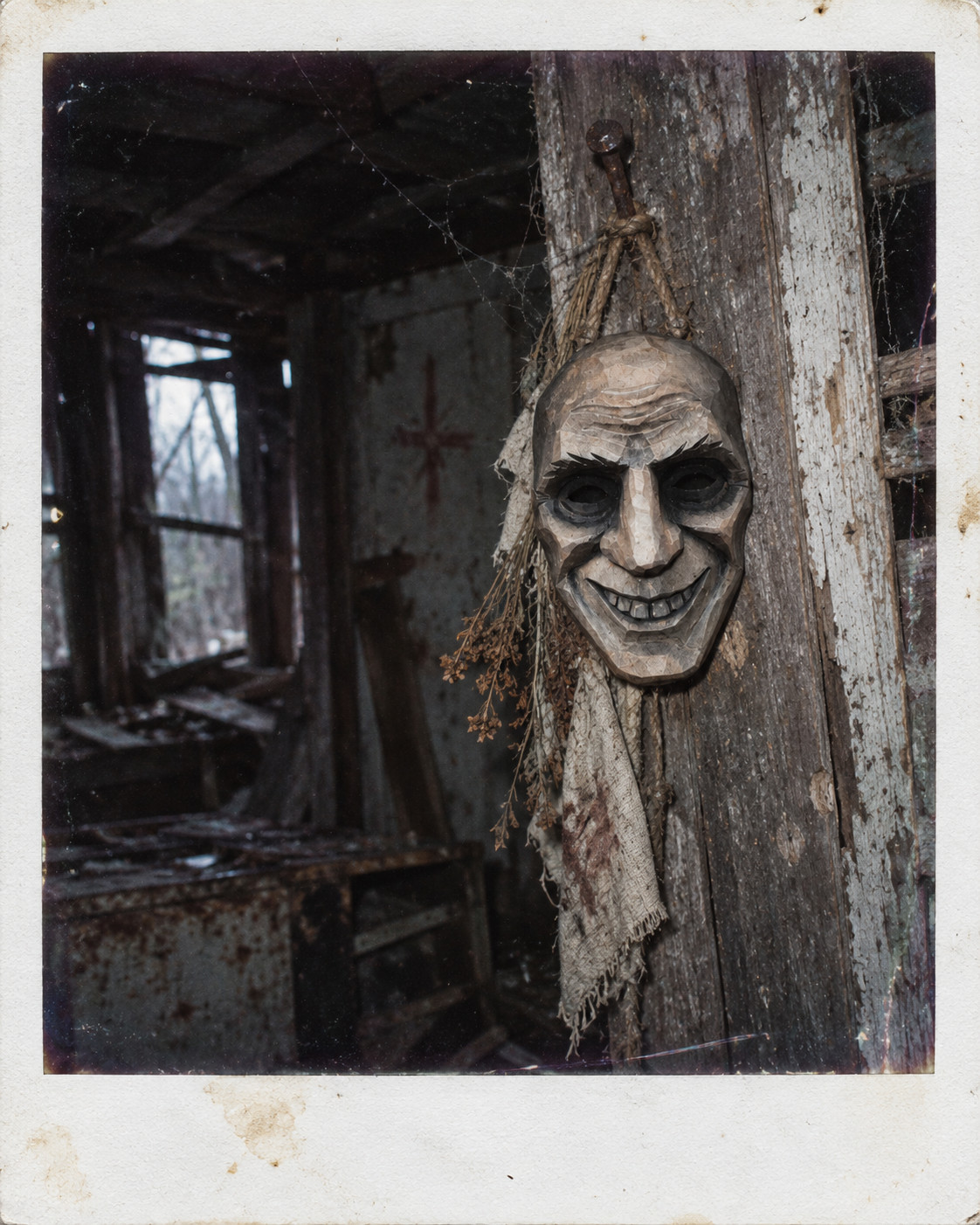 WARNING: Appalachian Folk Horror Art - Handcarved Wooden Warding Figure