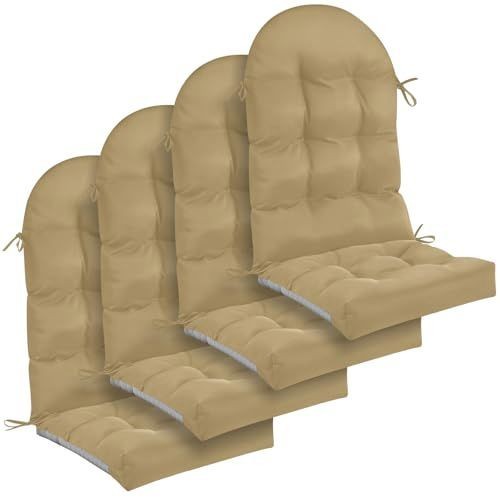 Geelin 4 Pcs Thick Cushions for Adirondack Chairs Outdoor Cushions, Brown Geelin 4 Pcs Thick Cushions for Adirondack Chairs Outdoor Cushions, Brown