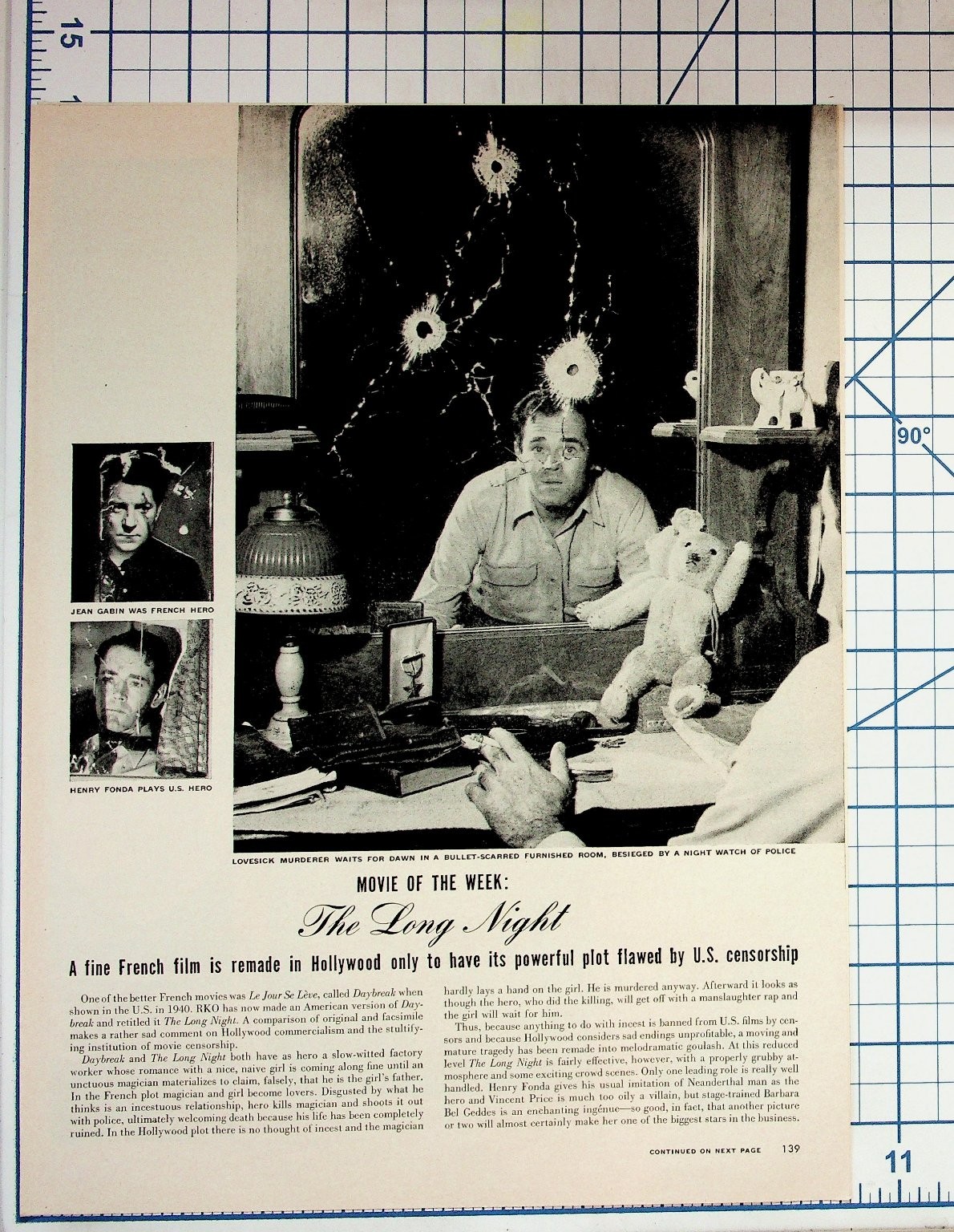 1940s The Long Night Movie Article Magazine Page Ad Yellow Pages Ephemera