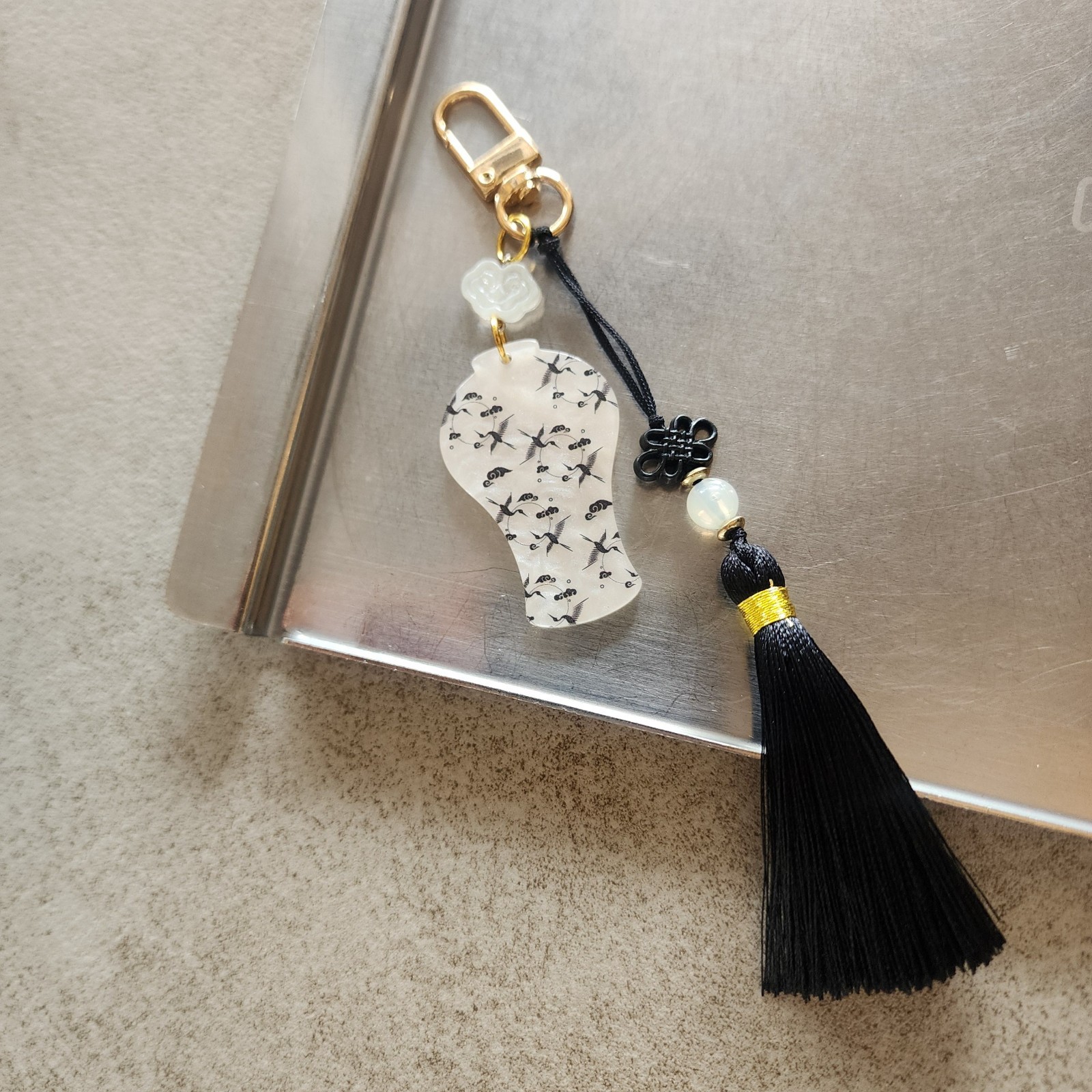 Korean Ceramic Tassel Norigae Keychain Traditional Korean Culture Gift
