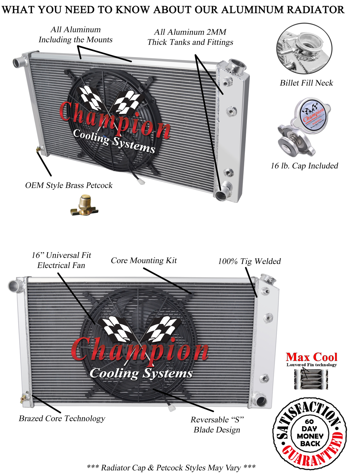 KR Champion 3 Row Radiator, 16\