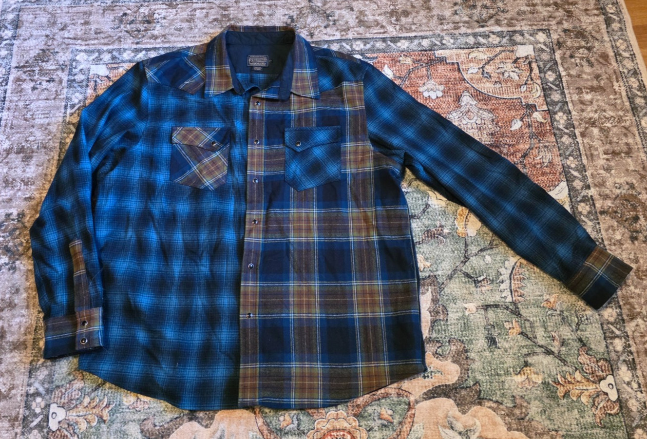 PENDLETON LIMITED EDITION WESTERN SNAP PLAID COWBOY SHIRT VIRGIN WOOL 2XL PENDLETON LIMITED EDITION WESTERN SNAP PLAID COWBOY SHIRT VIRGIN WOOL 2XL