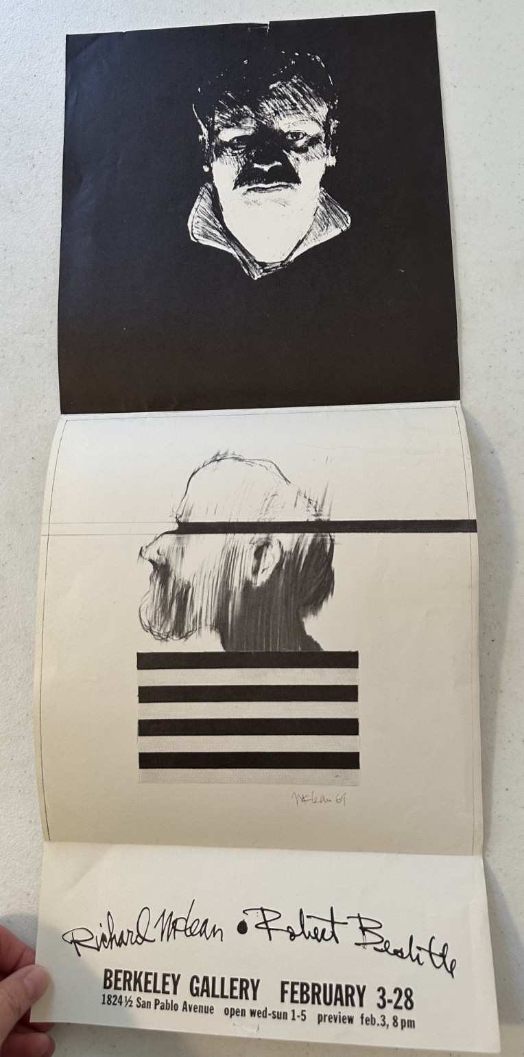Richard McLean Robert Bechtle 1964 Berkeley Gallery exhibit flyer Rainbow RB
