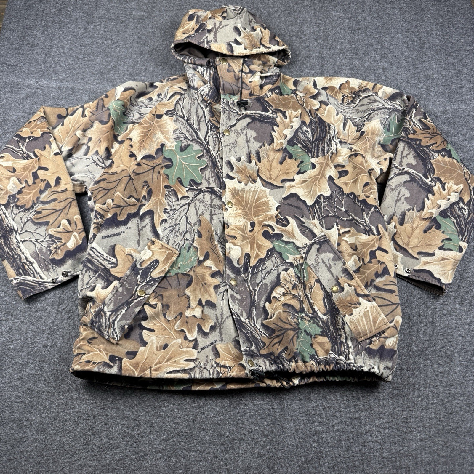 Vintage Cabelas Jacket Size XL Brown Advantage Camo DryPlus Hooded Hunting USA Vintage Cabelas Jacket Size XL Brown Advantage Camo DryPlus Hooded Hunting USA