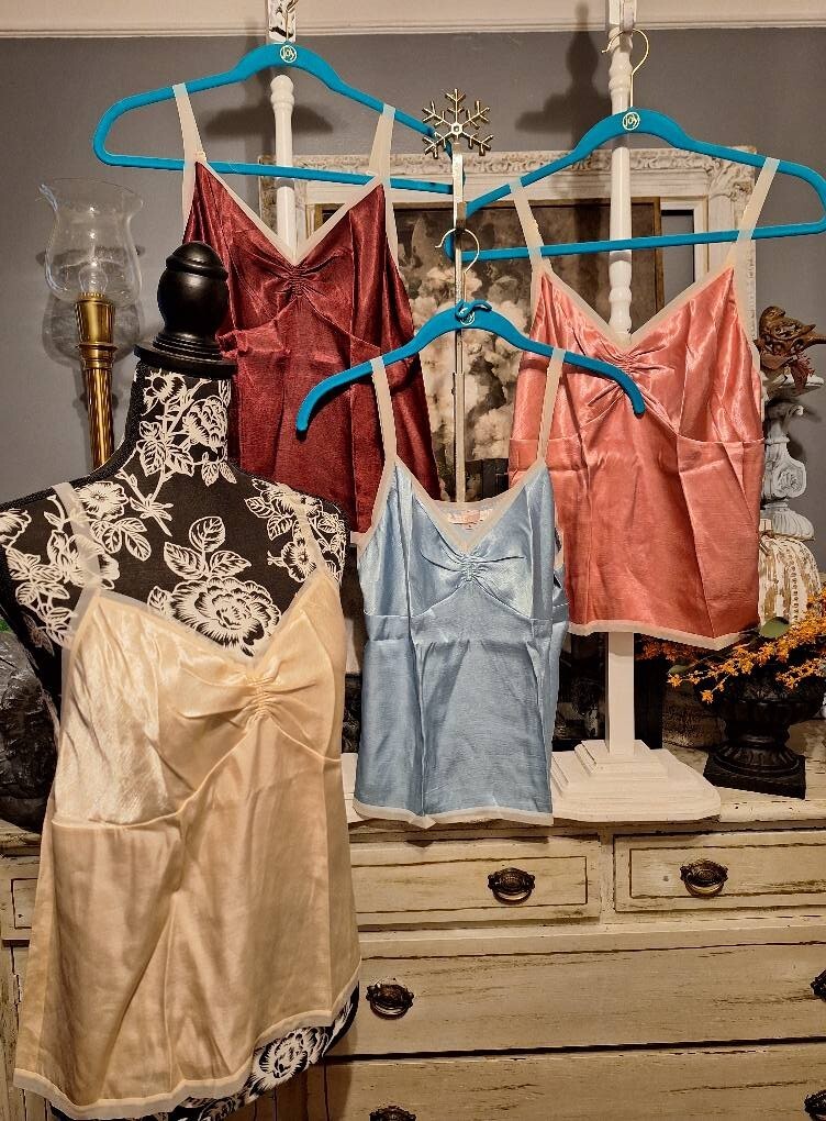 Victoris\'s Secret 4 Brand New Charmeuse Cami Tanks, Size Med, Adjustable Straps