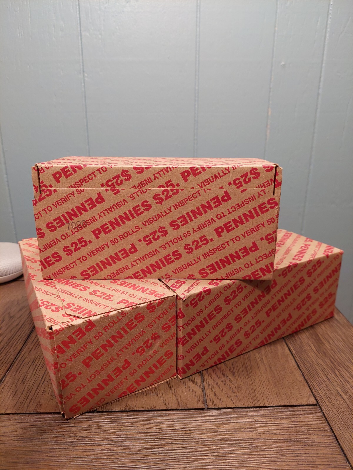 1 Sealed Bank Boxes Of  50 Rolls Penny  Box $25 FV Unopened Unsearched