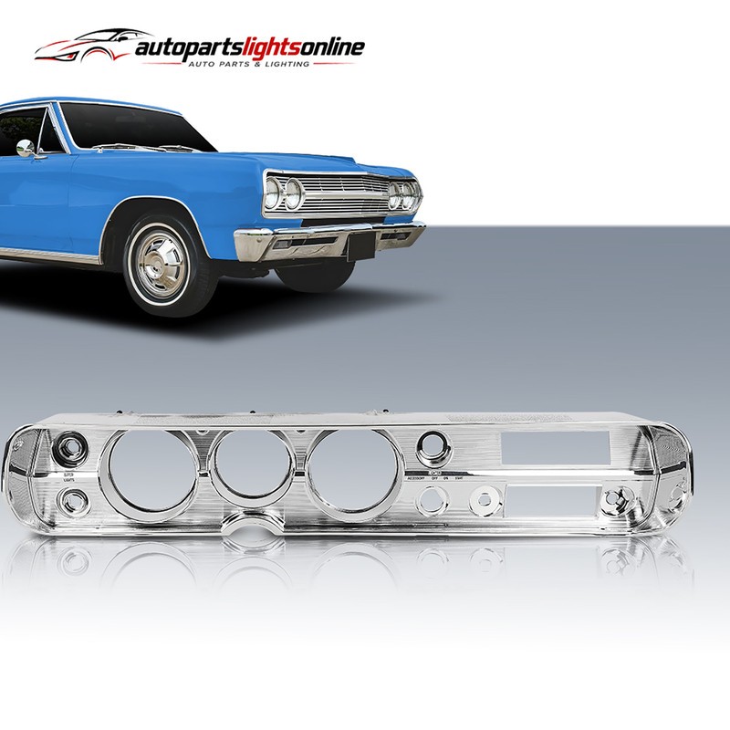Each Dash Bezel Silver w/ A/C For 1965 Chevrolet Chevy Chevelle El Camino ABS