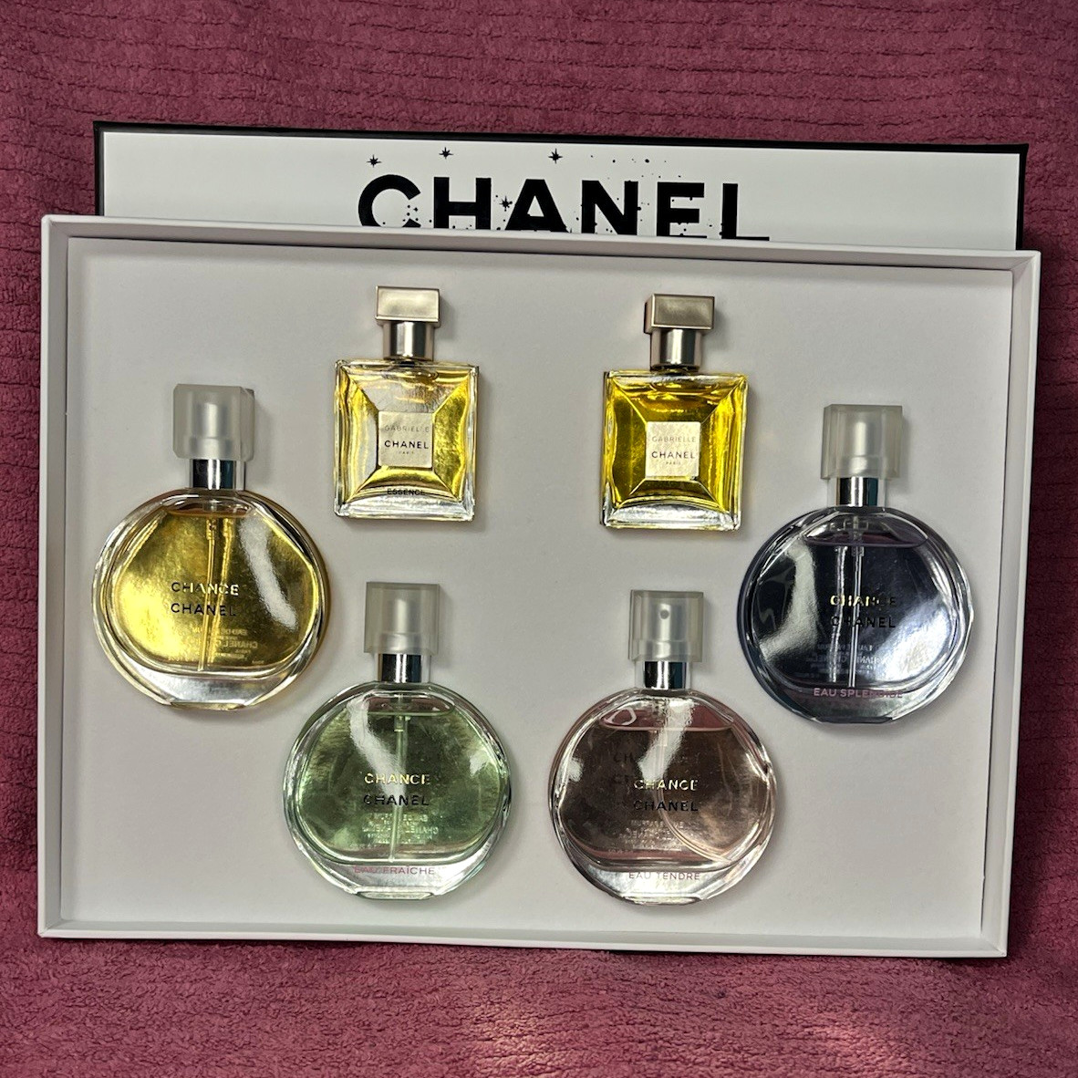 CHANEL Chance & Gabrielle Gift Set Spray 5x30ml Eau Fraiche Tendre Splendide CHANEL Chance & Gabrielle Gift Set Spray 5x30ml Eau Fraiche Tendre Splendide