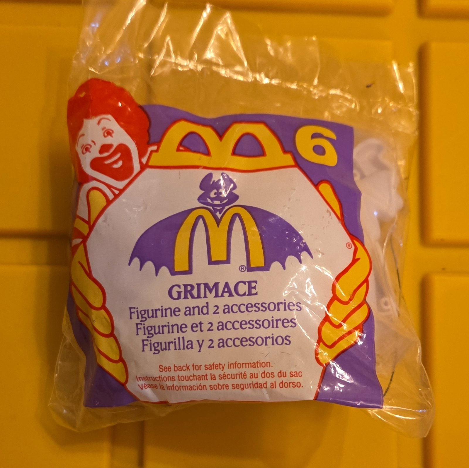 McDonald's McDonaldland Grimace Sealed Happy Meal Figure Toy #6 Vintage 1995