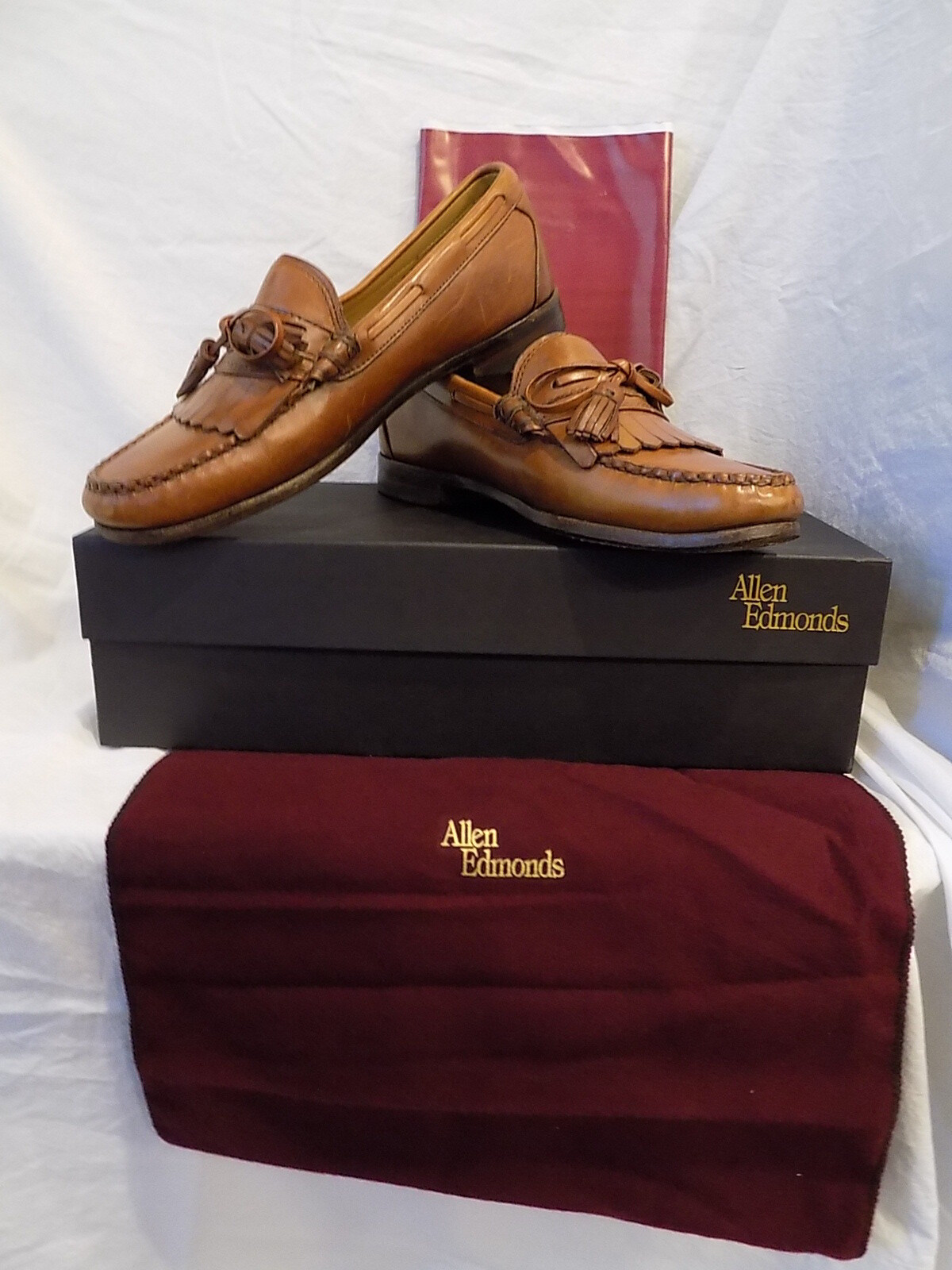 ALLEN EDMONDS Stoughton Brown Leather Loafer W/Box Men 9D (226)