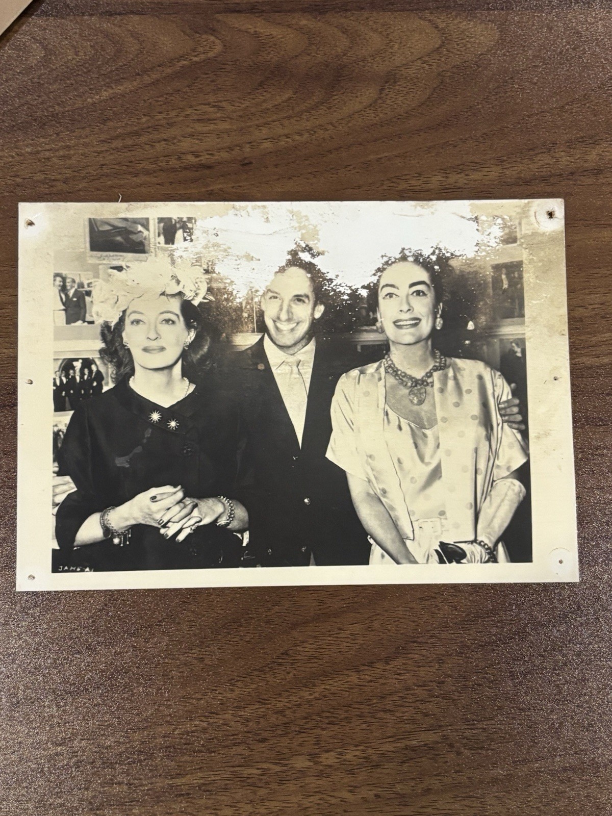 Bette Davis Joan Crawford Jack Warner 1962 Baby Jane Photo Christmas Card