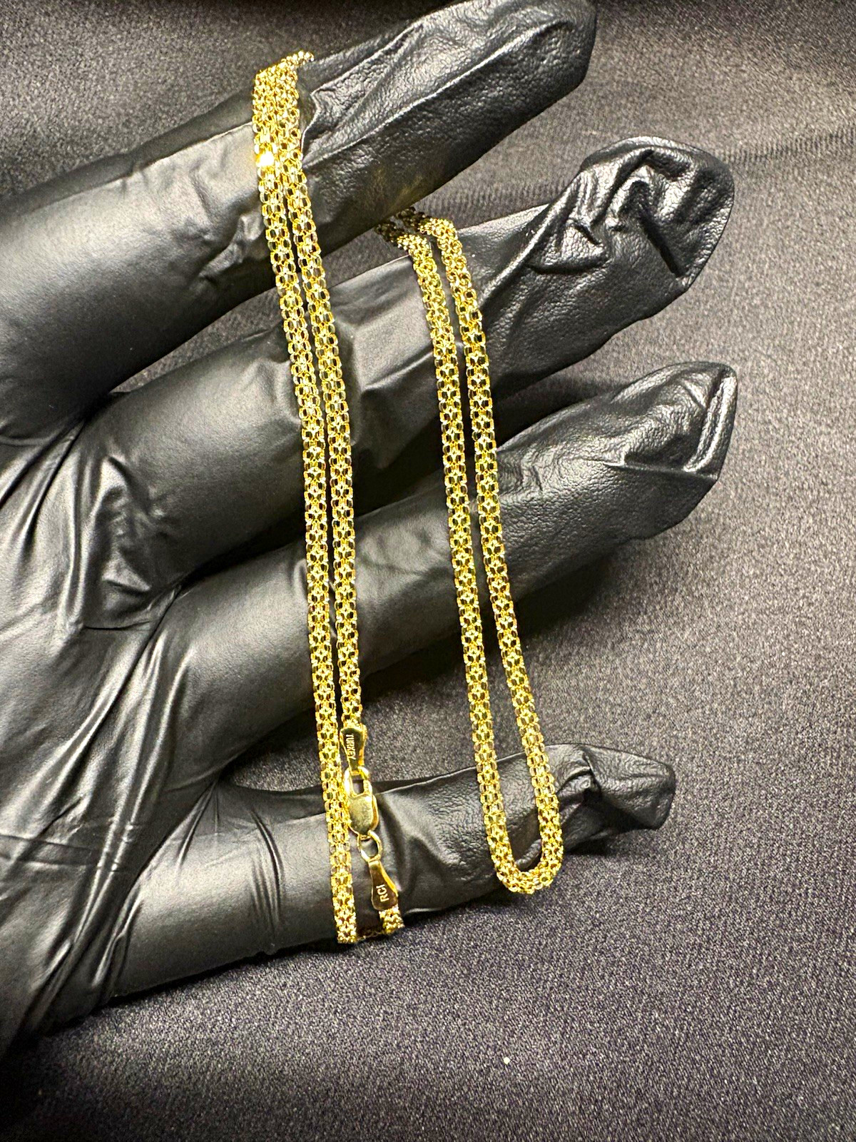 14K Yellow Gold Bismark Necklace 18inch 2.4MM