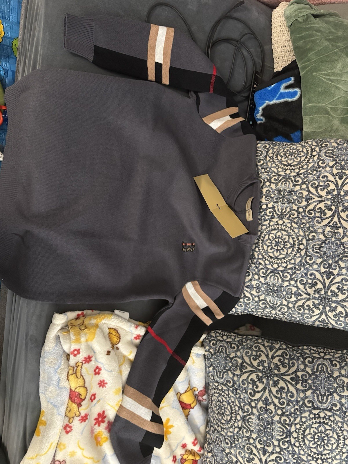Burberry Monogram Motif Icon Stripe Knit Sweater Burberry Monogram Motif Icon Stripe Knit Sweater
