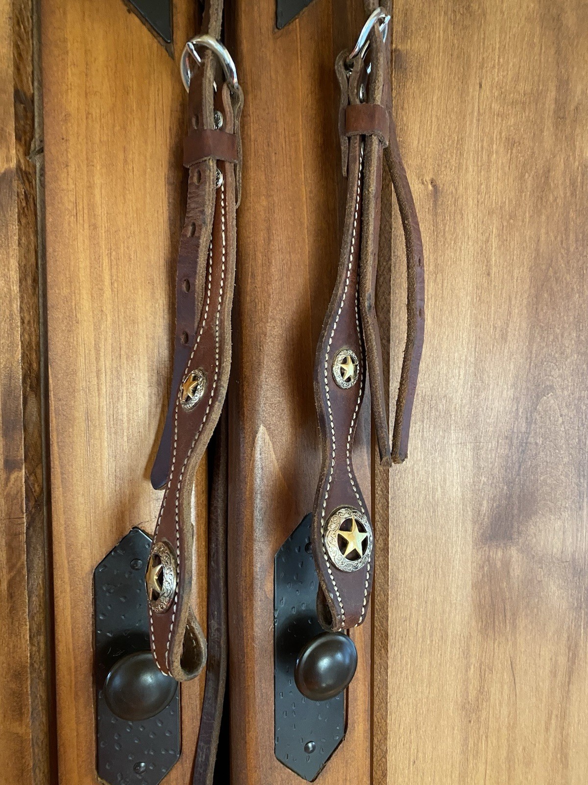 Weaver Texas Star Vintage Large Headstall. Custom Silver On Browband, 2nd One Weaver Texas Star Vintage Large Headstall. Custom Silver On Browband, 2nd One