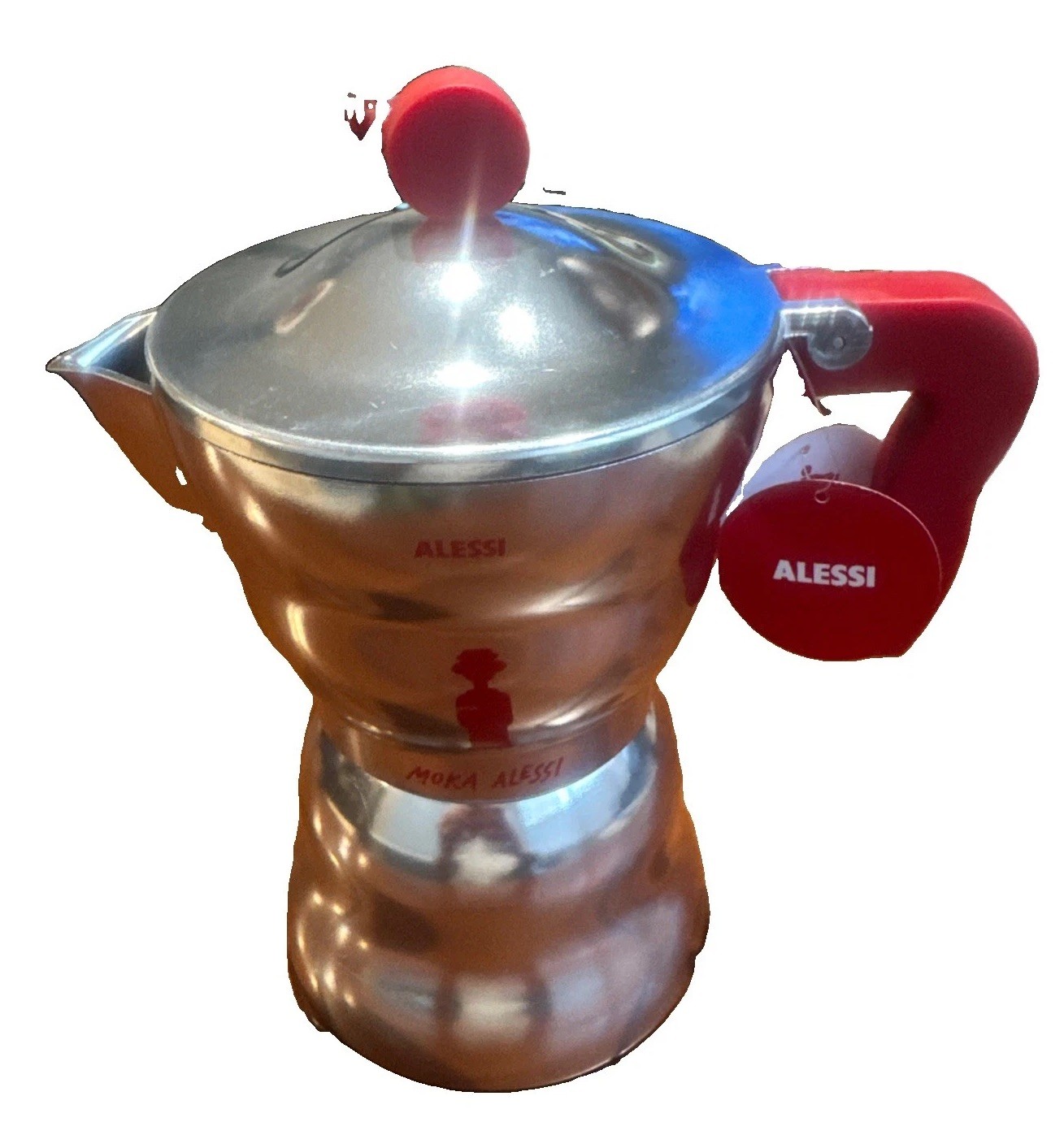 New Alessi Moka Espresso Aluminum Coffee Maker 6 Cup Alessandro Mendini AAM33