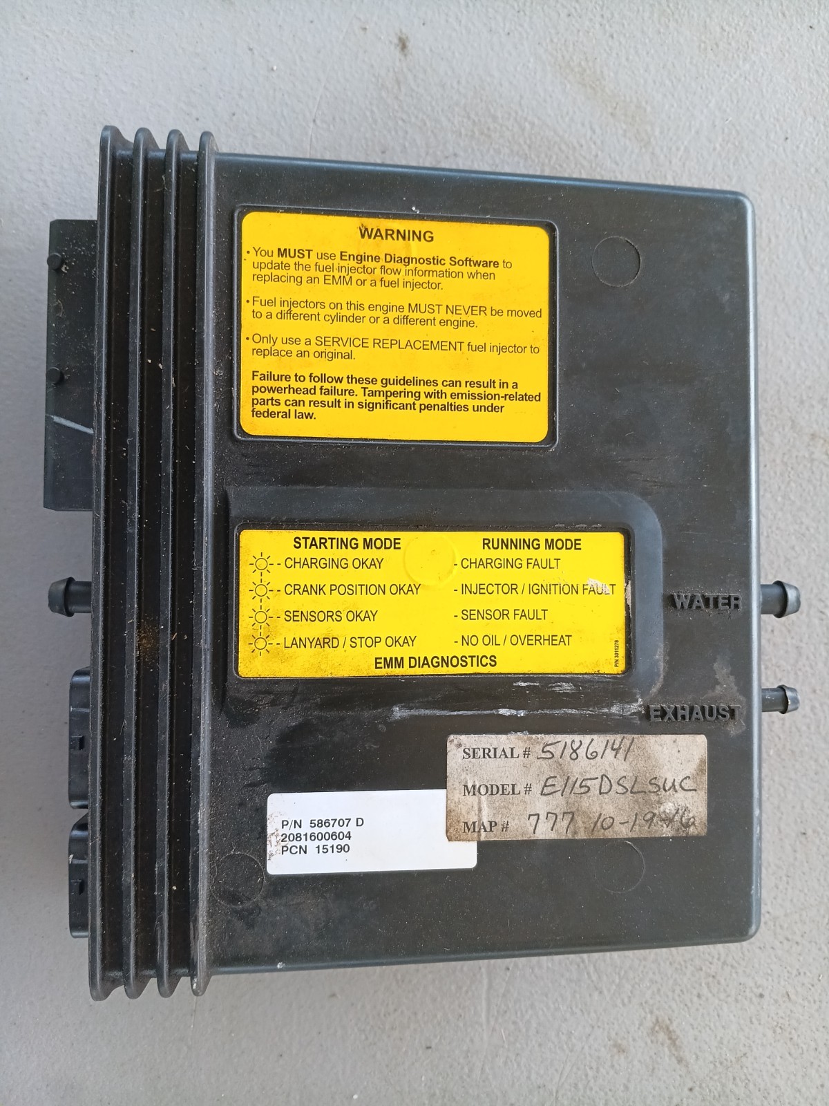 BRP Evinrude Etec E-Tec 119 225 250 HP EMM Computer 0586707 tested 9/26
