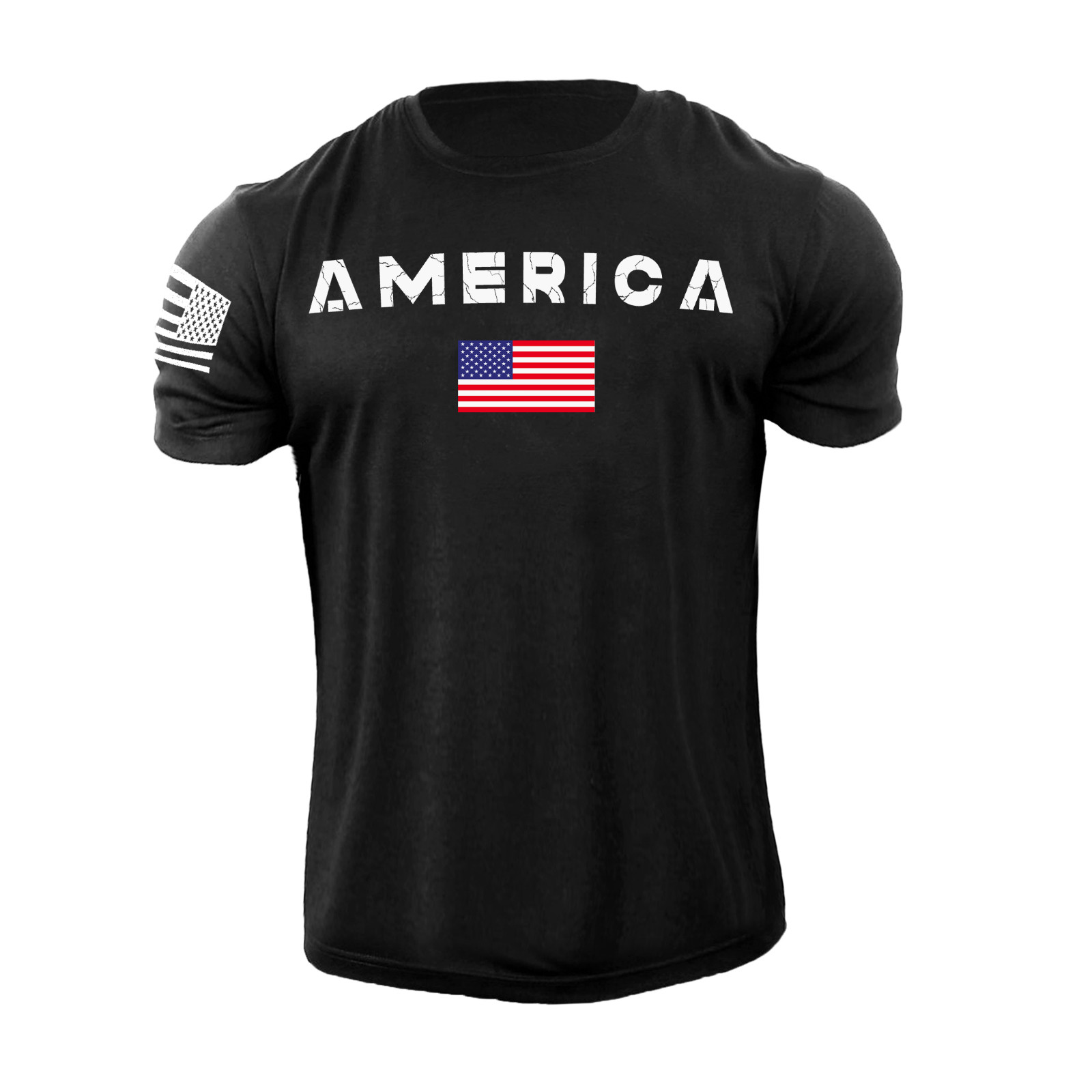 Men's USA Flag T Shirt Distress American Patriotic 100% Cotton Men's USA Flag T Shirt Distress American Patriotic 100% Cotton