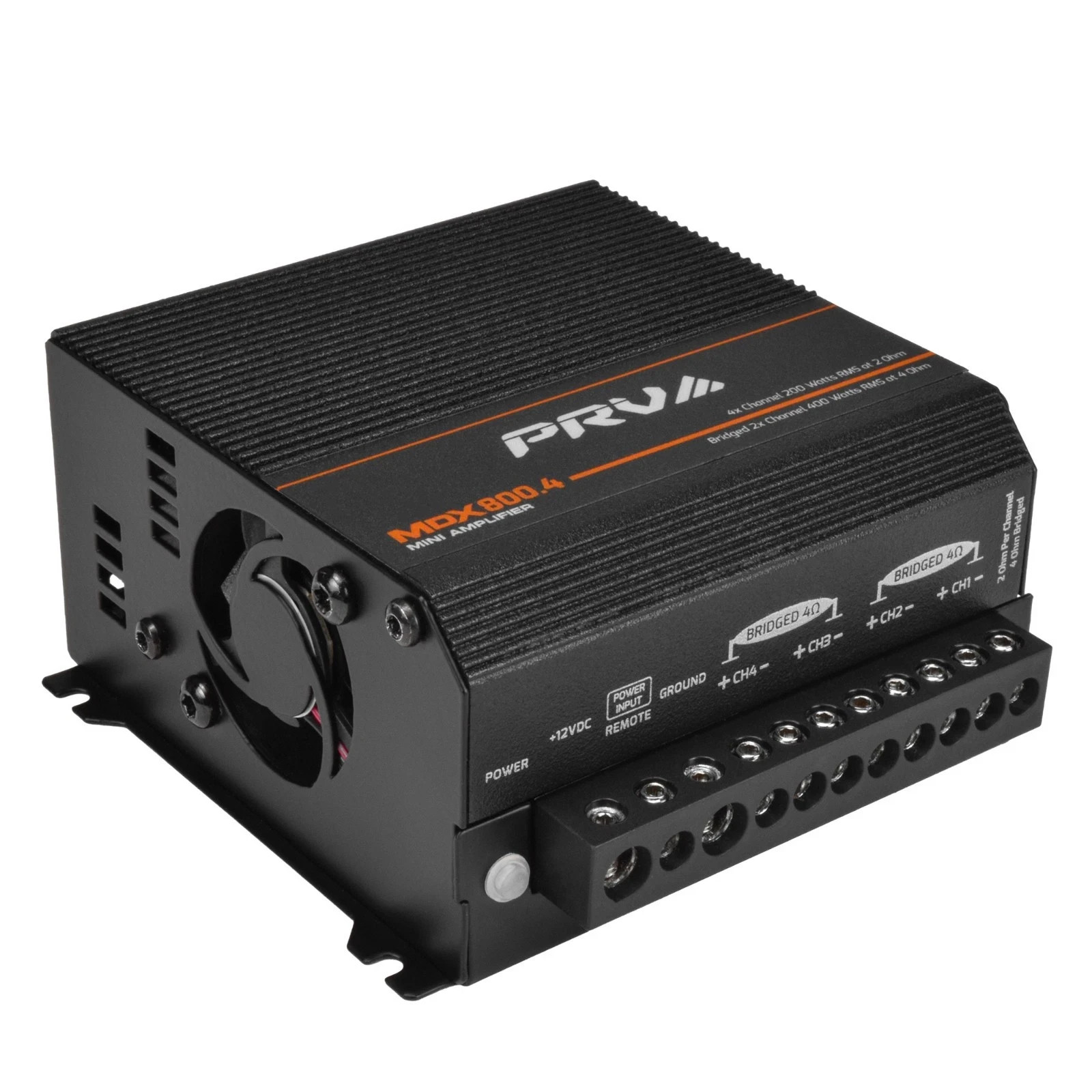 PRV Audio MDX800.4 2 Ohm Mini 4 Channel Digital Full Range 800x4 Car Amp 4x 200w