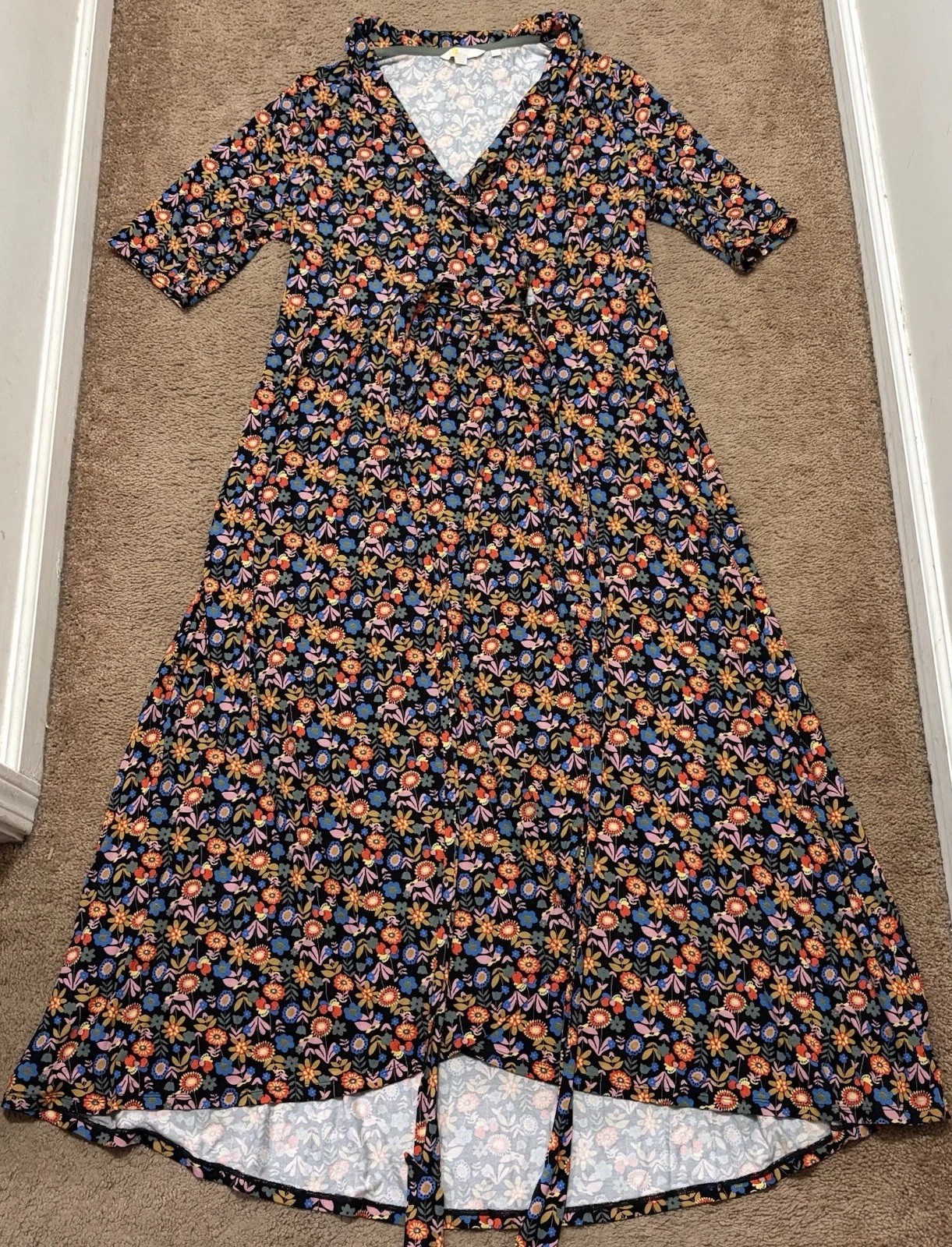 Boden Lavinia Jersey Wrap Dress in Flora Bloom Size US 14 L Long Boden Lavinia Jersey Wrap Dress in Flora Bloom Size US 14 L Long