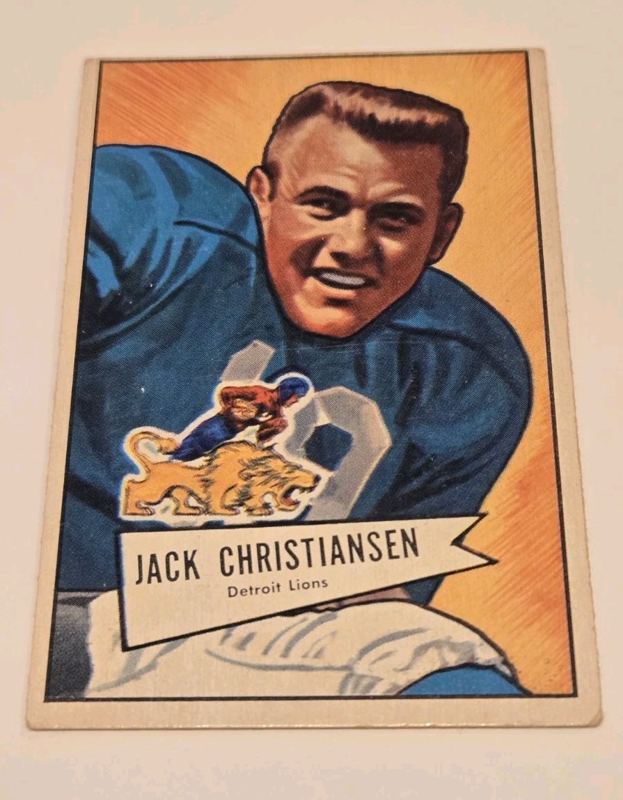 1952 Bowman Large JACK CHRISTIANSEN Detroit Lions #129 Rookie VG-EX #1 1952 Bowman Large JACK CHRISTIANSEN Detroit Lions #129 Rookie VG-EX #1