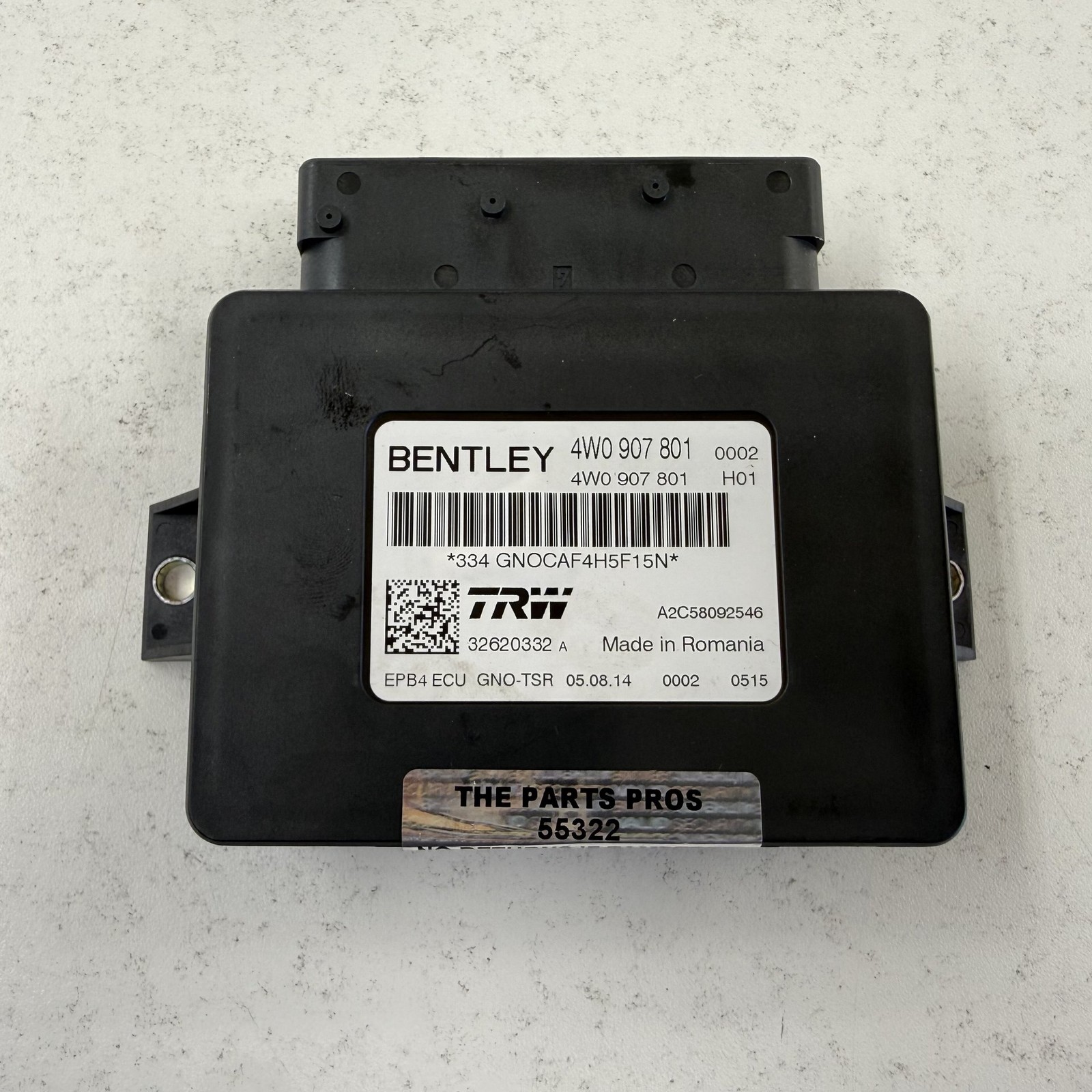 14-18 Bentley Flying Spur Electronic Parking Brake Control Module 4W0907801 OEM 14-18 Bentley Flying Spur Electronic Parking Brake Control Module 4W0907801 OEM
