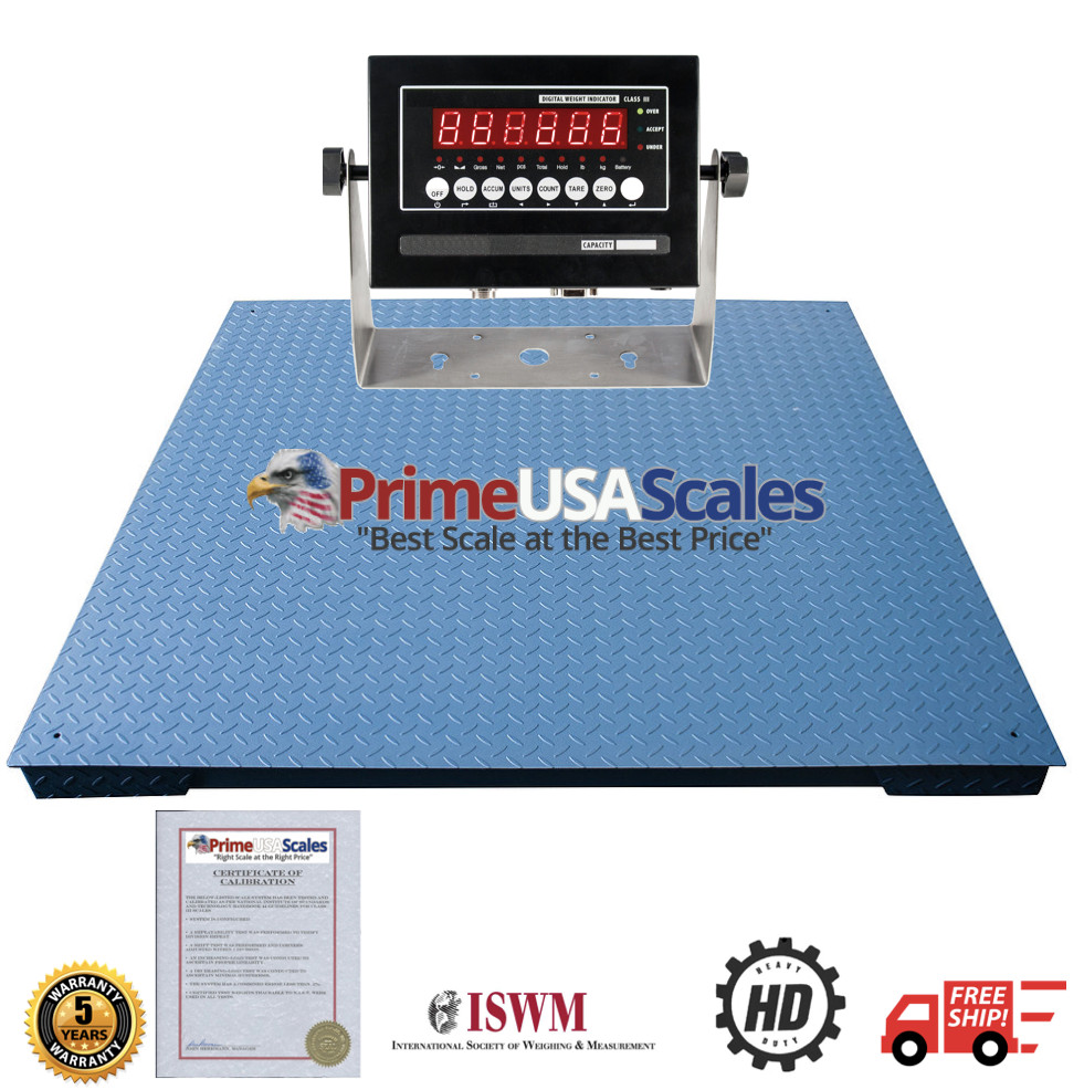 Prime 5x5 Floor Scale 10,000 lb NTEP Heavy Duty 200% Overload Protection 